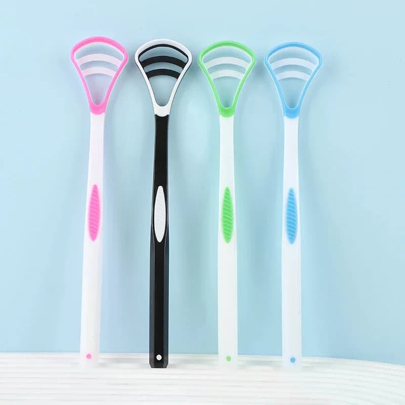 Doppi usi Raschietto per lingua Detergenti Riutilizzabili Spazzola per la pulizia della salute orale Cura dell'igiene Spazzolino Bocca Alito fresco Raschiando