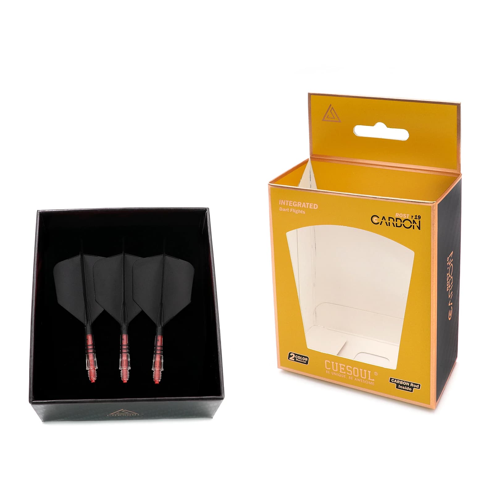 CUESOUL ROST T19 albero per freccette integrato in carbonio e forma di ala grande di volo, Set di 3