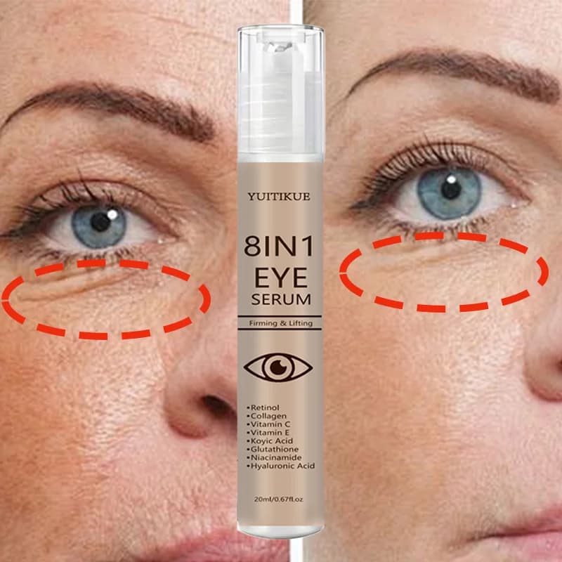 Siero per Occhi 8-IN-1 YUITIKUE | Rassodante e Liftante con Retinolo, Collagene, Vitamina C e Acido Ialuronico 20ml