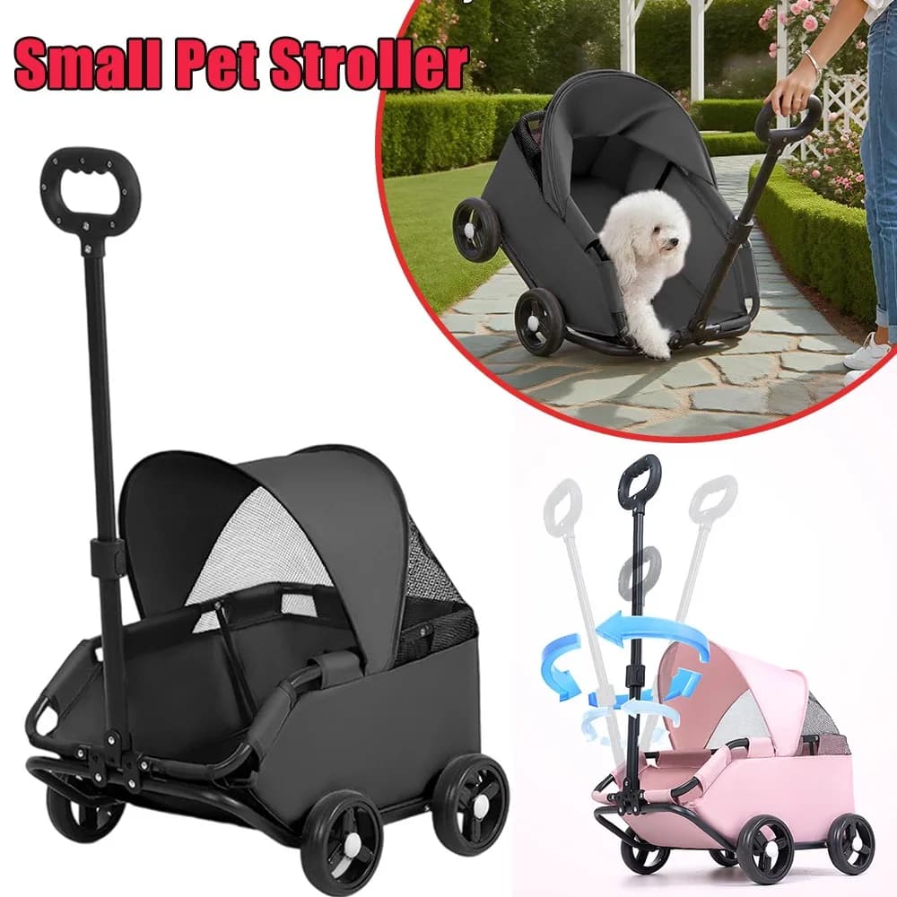 Passeggino per Animali Domestici da Esterno, Leggero e Pieghevole, per Cani, Gatti, Cuccioli, Coniglietti