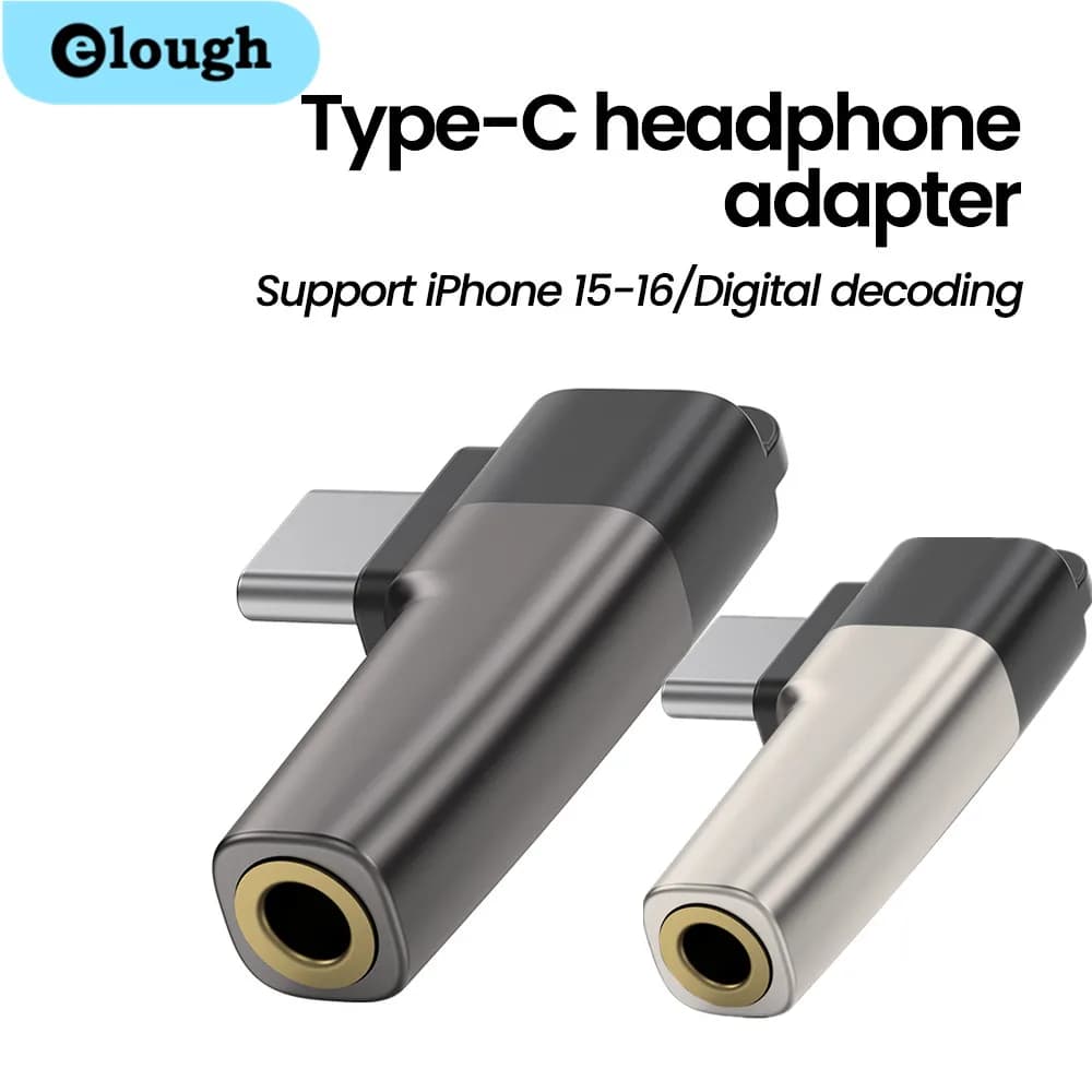 90 ° Adattatore Aux USB tipo C a gomito da 3,5 mm Tipo-c Cavo audio jack da 3,5 Convertitore cavo per auricolari per iPhone 15 16 Samsung Huawei