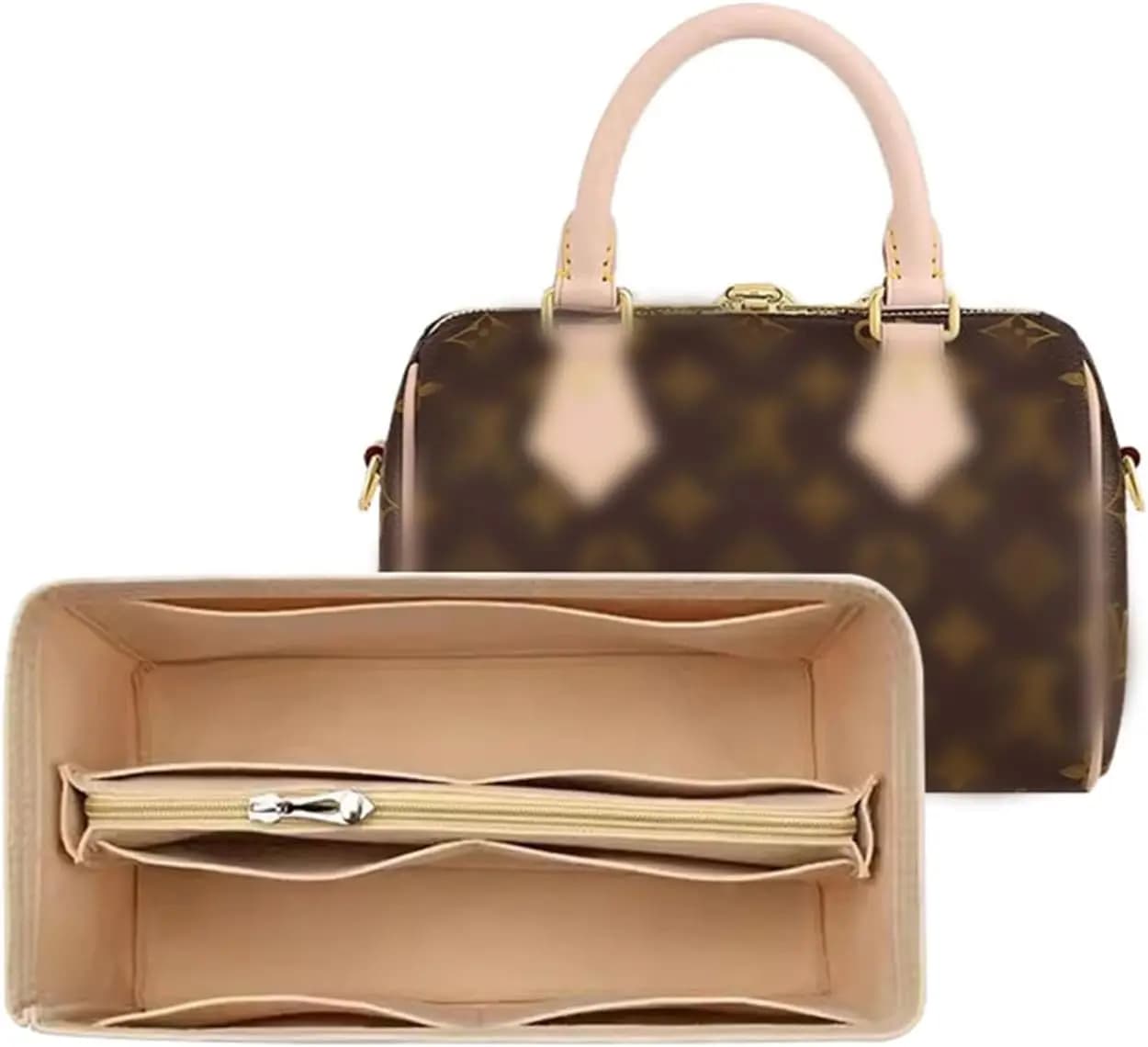 LV Neverfull PM felt bag organizer insert, Speedy 25/30/35 bag, zipper bag lining