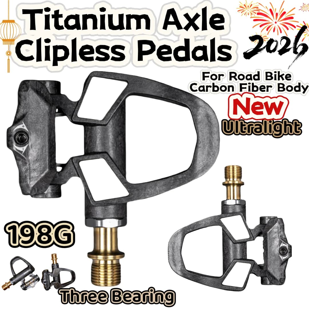Pedale di bloccaggio per bicicletta da strada Sistema SPD SL Pedale albero in titanio ultraleggero per Shimano SPD con tacchette Pedali in carbonio Ciclo invernale