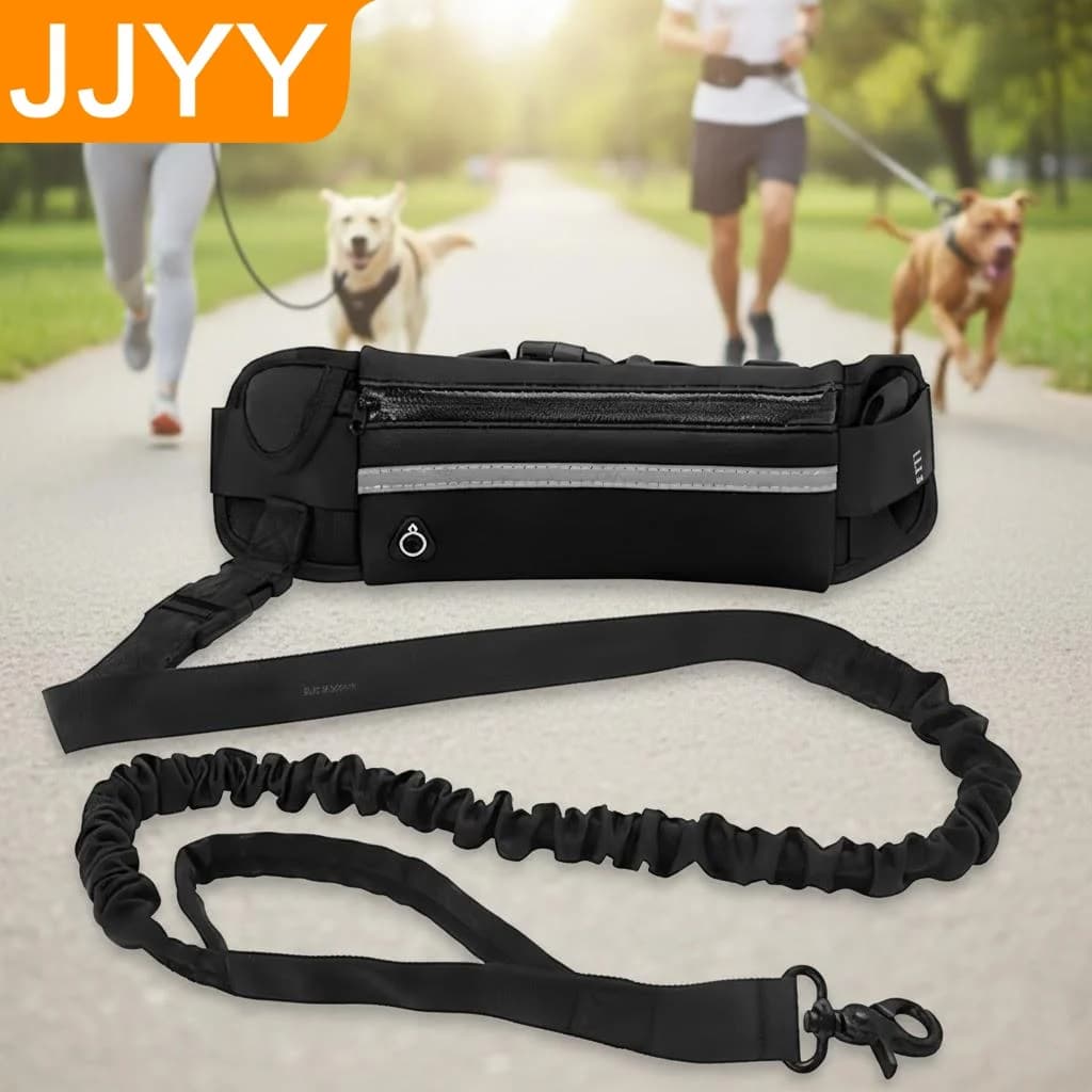 Reflective Retractable Guinzaglio for Dogs with Marsupio, Elastic Belt for Control and Traction during Race and Stroller