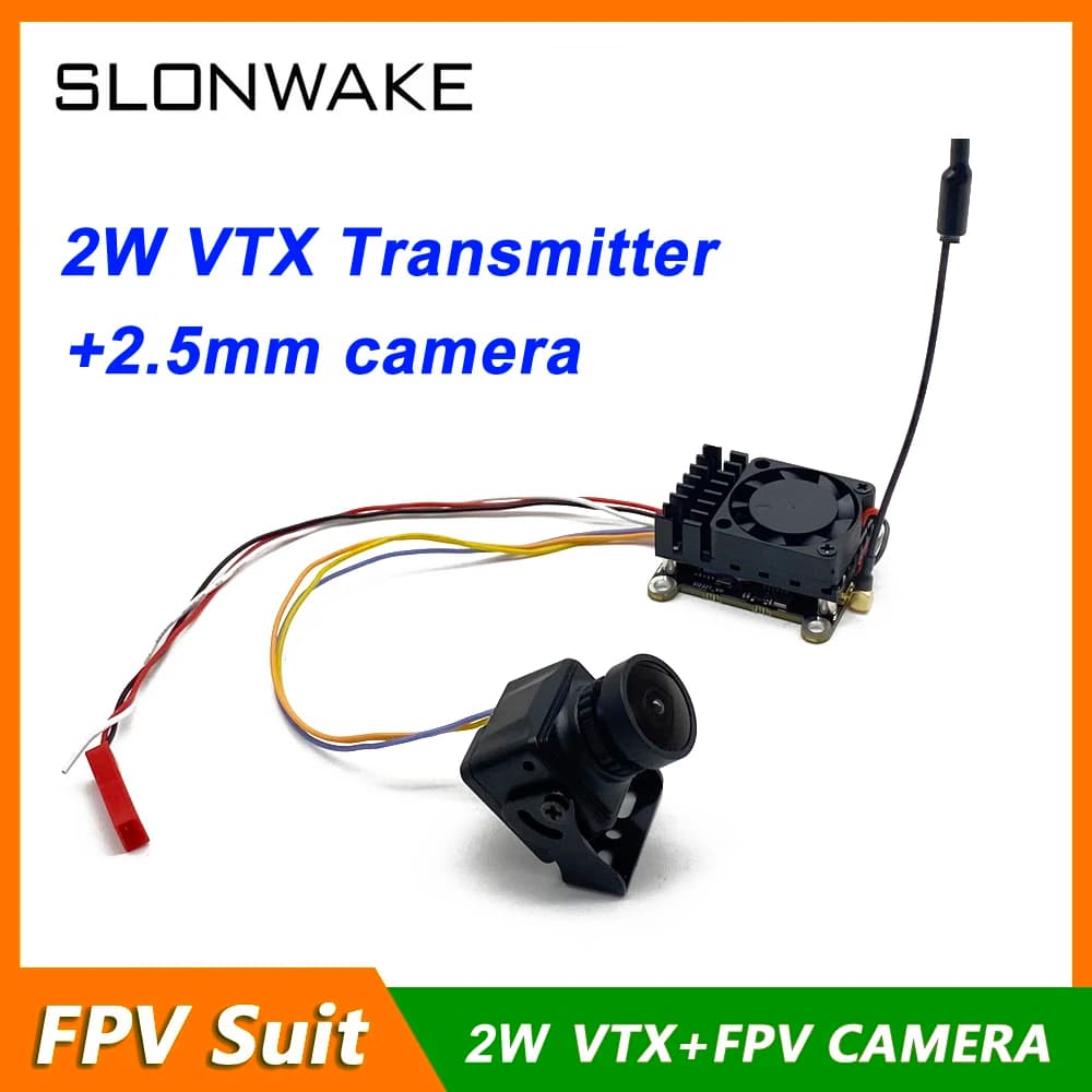 Trasmettitore VTX regolabile a lungo raggio 5.8G 48CH 200/500/1000/2000mW e obiettivo da 2,5 mm Supporto telecamera 1200TVL fpv TBS per aerei RC