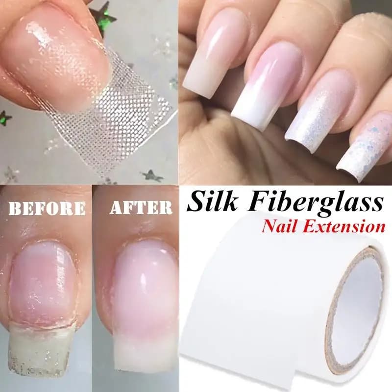 Protection to wrap nails in silk and fiberglass, self-adhesive tips for the extension of gel for nail polish