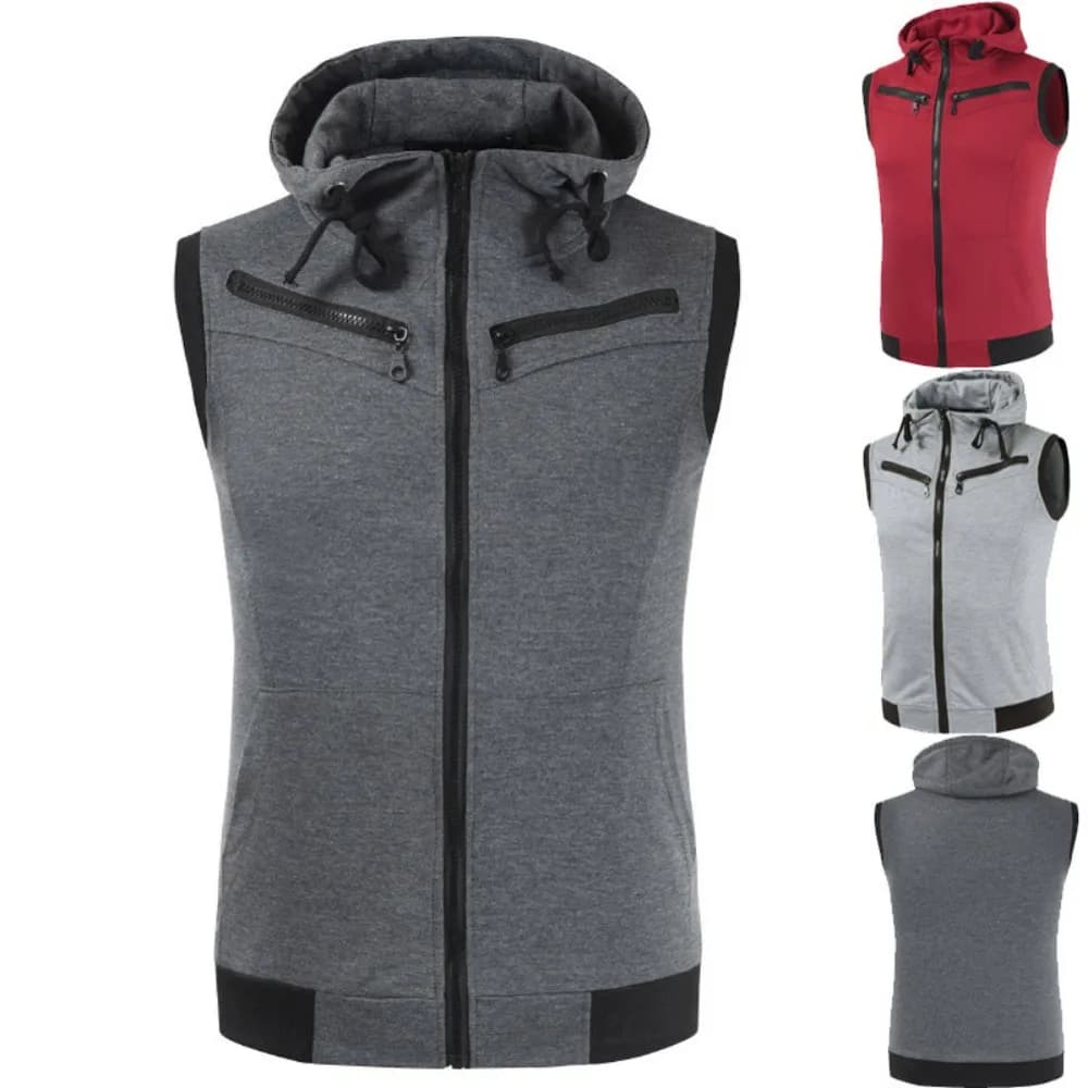 Giacche da uomo Giacca senza maniche con cappuccio Giacca casual sottile leggera Estate Autunno Techwear Uomo Streetwear Slim Fit