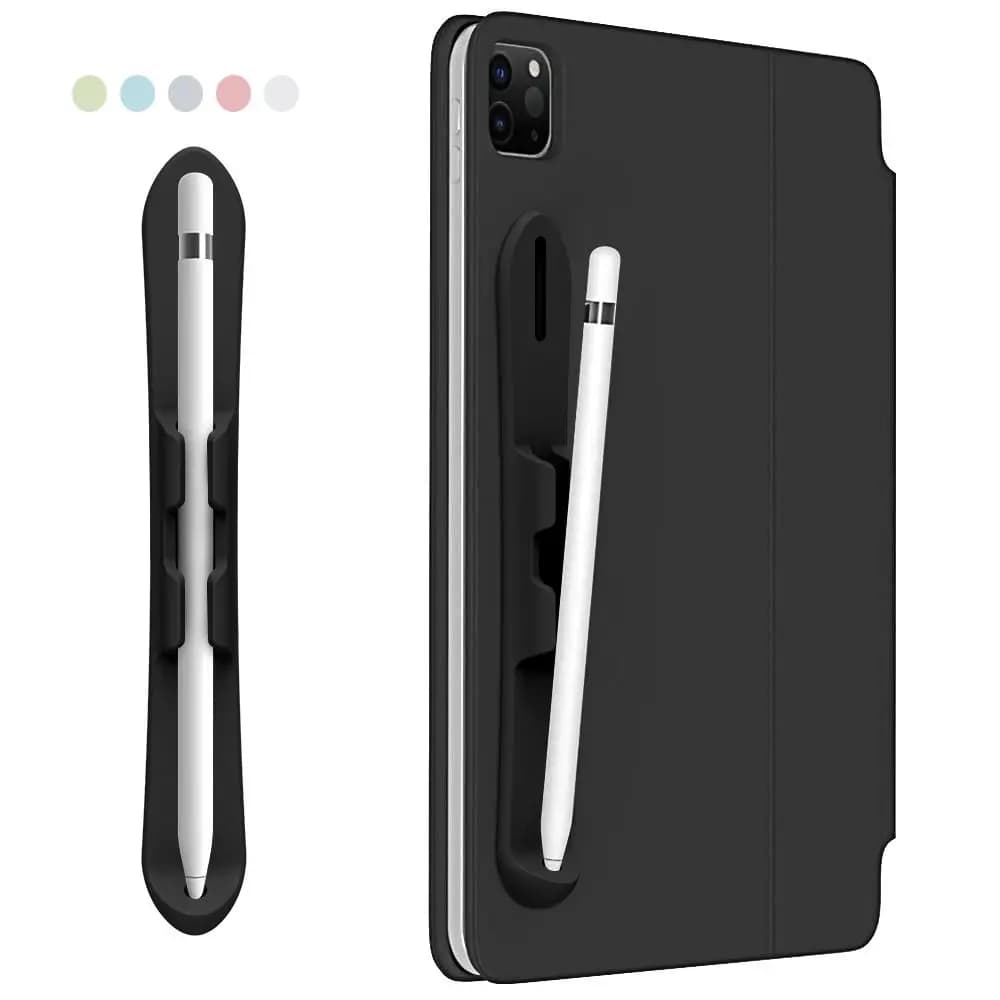 Supporto per Matita in Silicone Antiscivolo Flessibile con Slot per Penna Touch per Tablet Multifunzionale Autoadesivo per Pencil 1a/2a Generazione