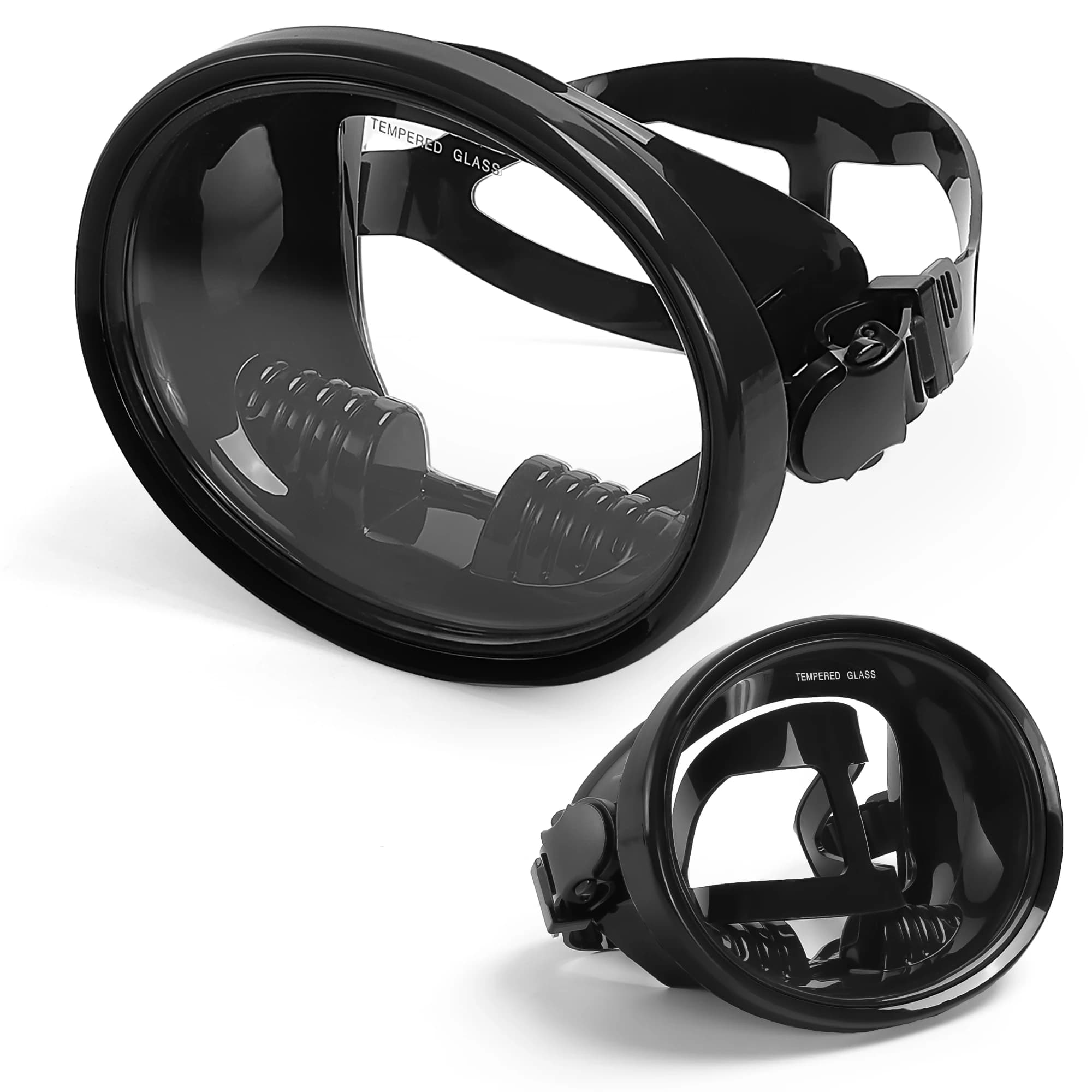 Adult underwater mask: wide anti-fog lens for scuba diving, snorkeling and apnea - Comfortable water glasses