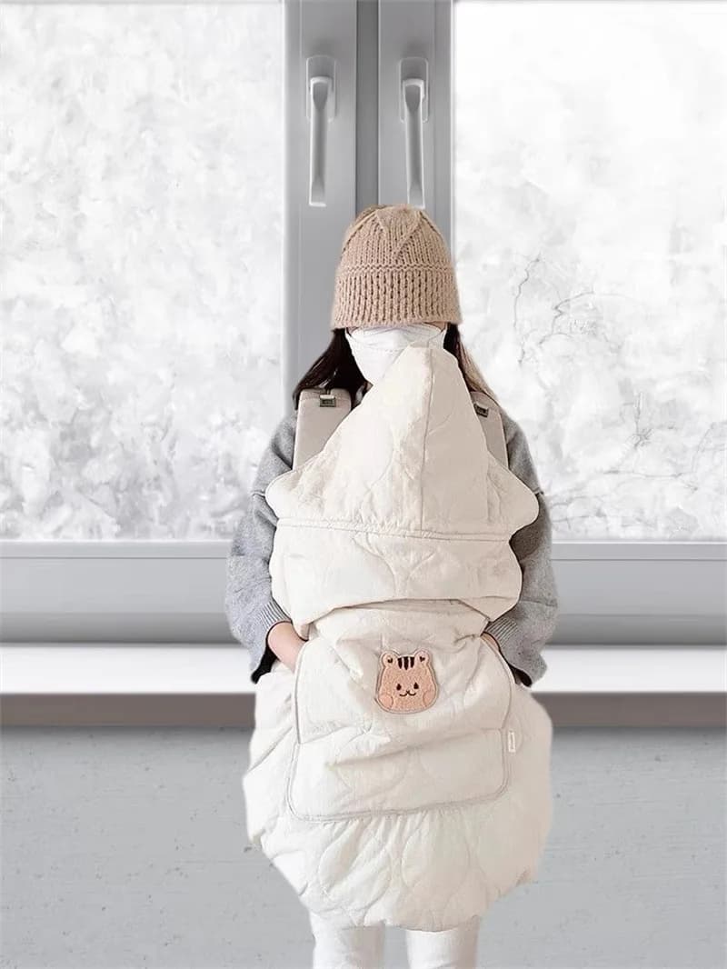 Coperta antivento per passeggino, mantelle autunnali e invernali per bambini, coperta per passeggino, bambola da passeggio, artefatto, cappuccio antivento