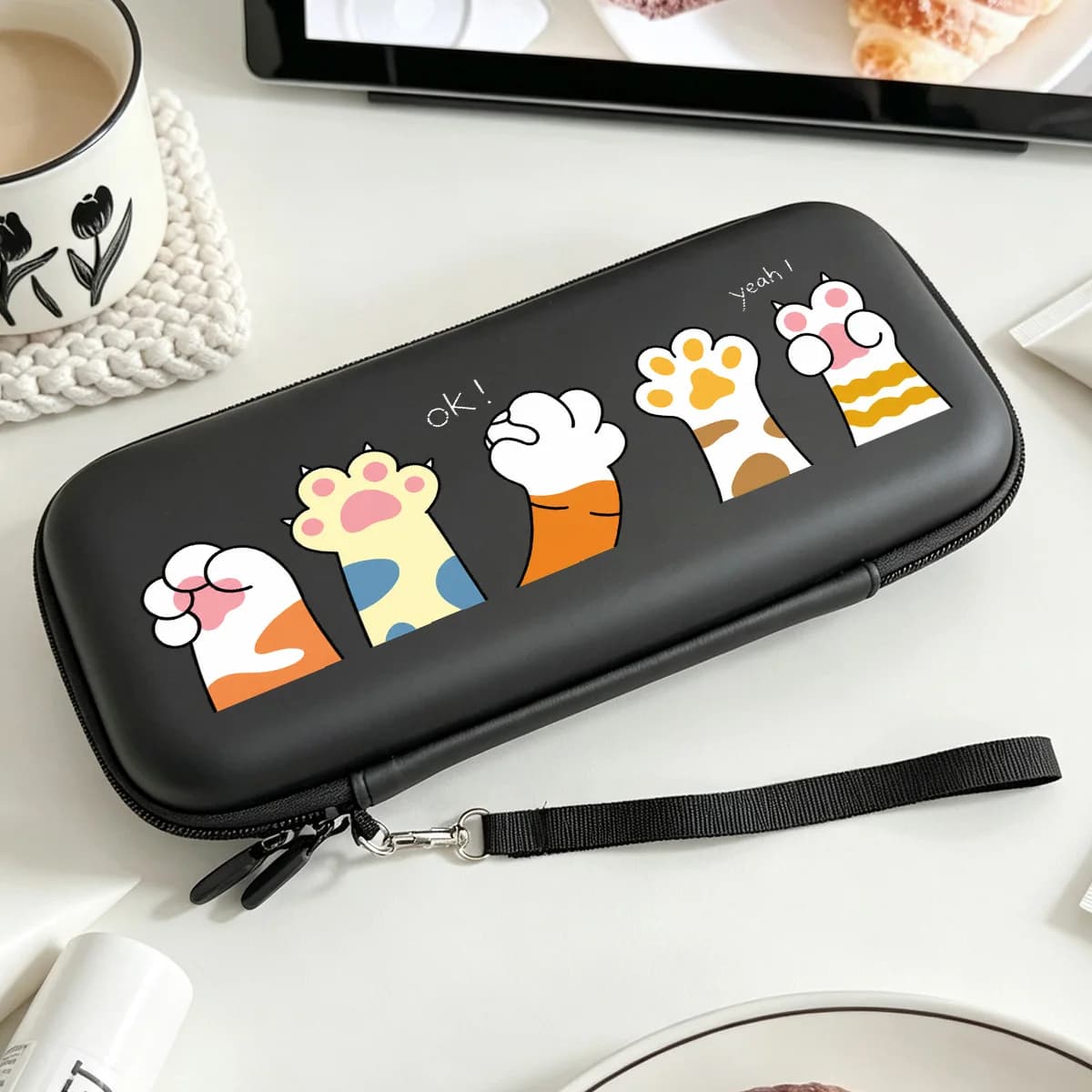Cute Shockproof Carry Case Portable Travel Gaming Accessories Storage Bag for Nintendo Switch Lite/OLED With Mesh Pockets