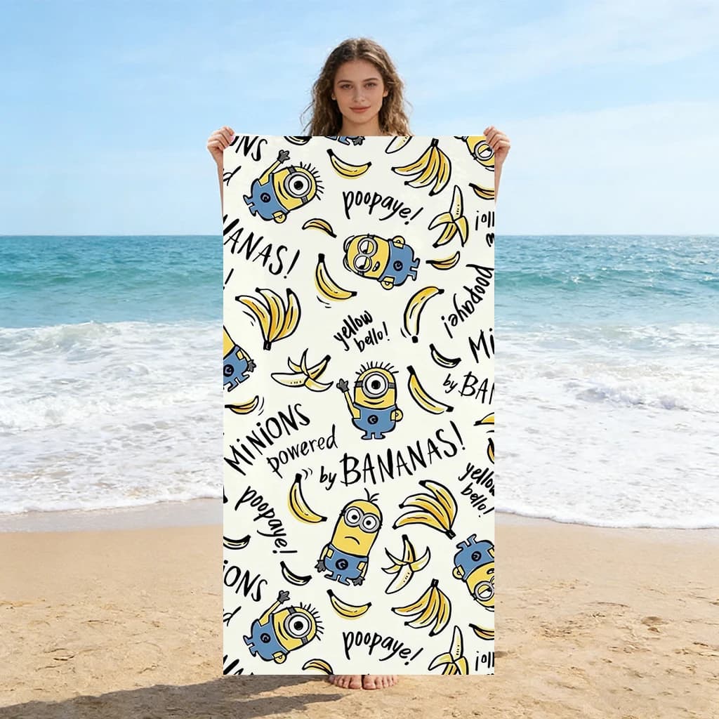 1 pezzo di asciugamano da spiaggia Minions in microfibra, ad asciugatura rapida, morbido, leggero, unisex, per nuoto, campeggio, surf, yoga, viaggi, attività all'aperto