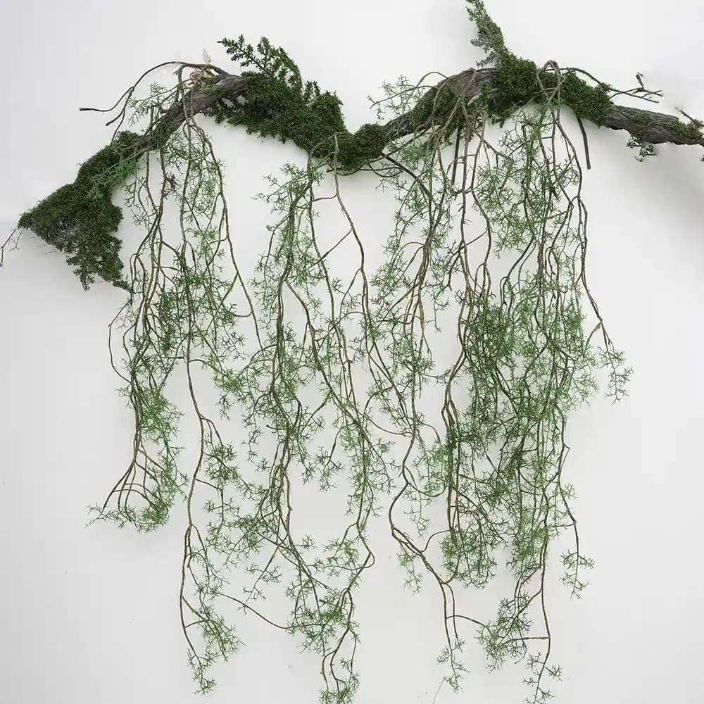 Simulated Green Artificial Black Bone Vine Evergreen DIY Fake Hanging Ivy Plants Flexible Built-in Wire