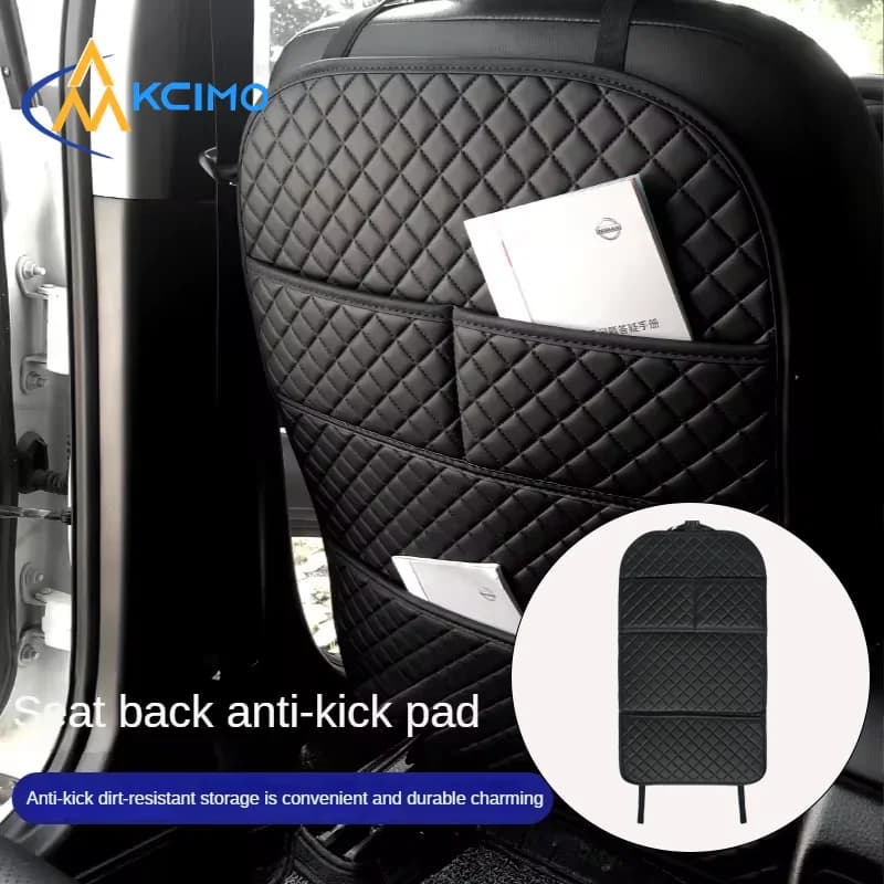 Protezione Universale in Pelle Impermeabile per Sedile Auto, Coprisedile Posteriore con Tasca Portaoggetti per Auto