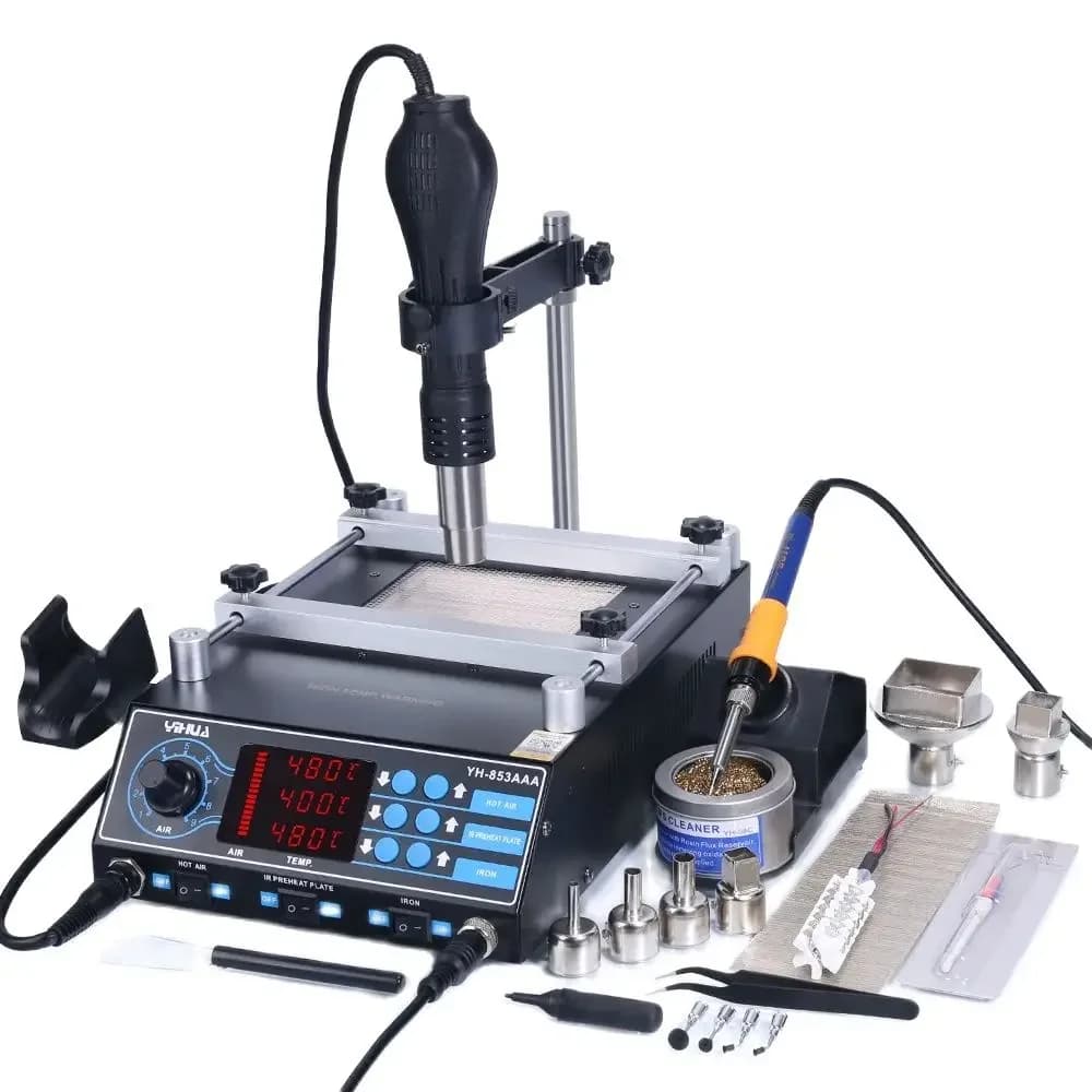 YIHUA 853AAA 1200W Preriscaldamento PCB Preiscaldatore Saldatura BGA Rilavorazione Saldatore Pistola di Calore Saldatura