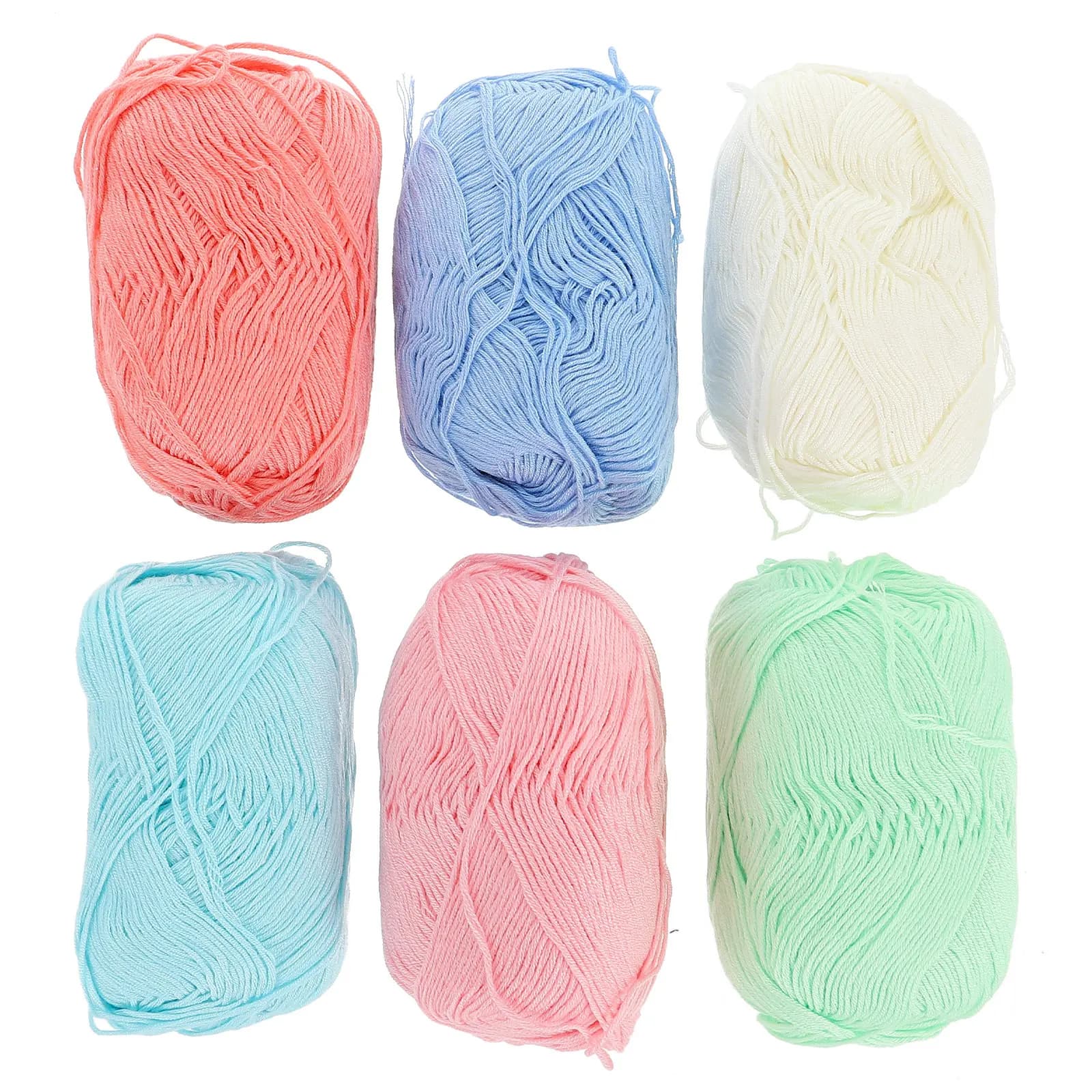 6 Rolls Cotton Yarn Kit for Crocheting and Knitting Soft Comfortable Household DIY Sewing Thread Ideal for Pillows Cushions