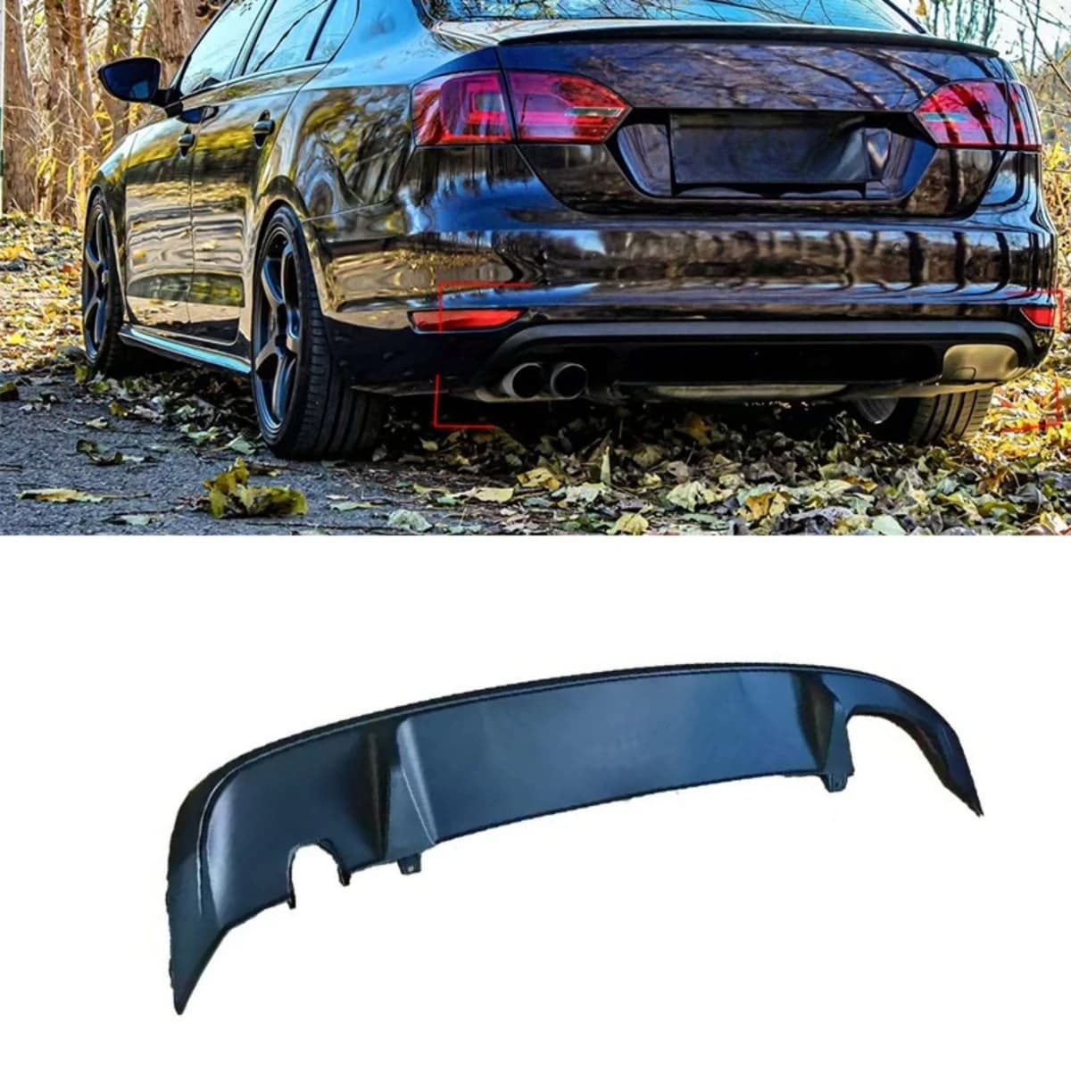 For Volkswagen Sagitar 2012-2014 Overseas Jetta Car Rear Bumper Spoiler Lip Diffuser Modification Part Bumper Protector