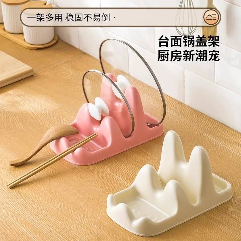 Light luxury double lid cutting board rack kitchen countertop transparent spatula spoon drain rack chopping board rack placer