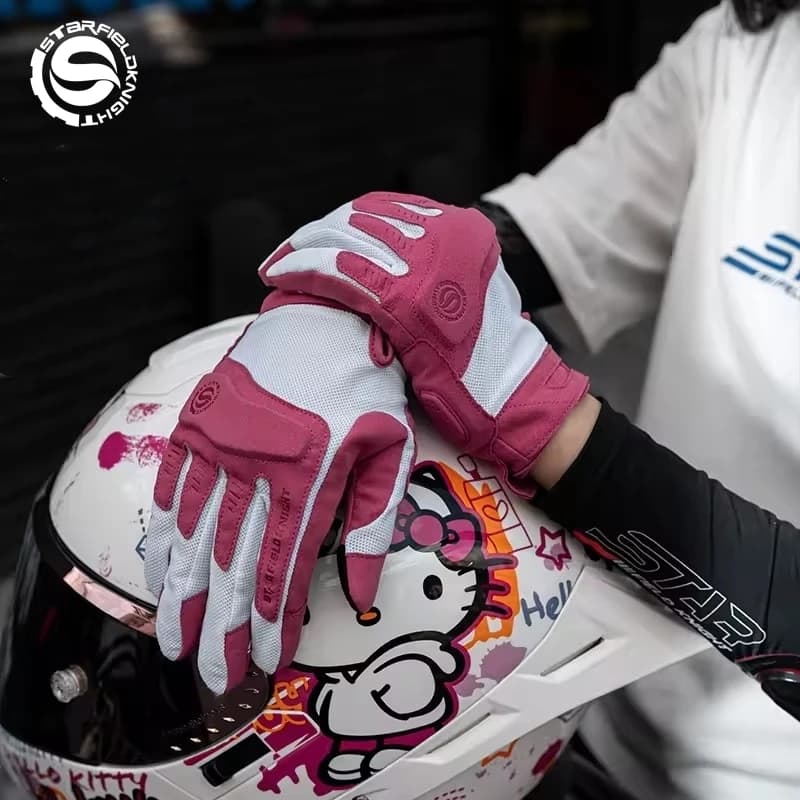SFK Motorcycle Gloves Summer Mesh Breathable Palm Non-slip Joint Protection Touch Screen Men Women's Full Finger Riding Gears
