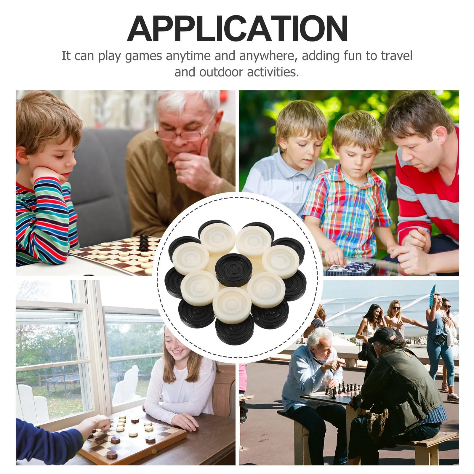 24 Pezzi di Scacchi in ABS Liscio per Giochi da Tavolo, Dama, Backgammon, Set di Ricambio per Scacchi, Facile da Usare per Tutte le Età