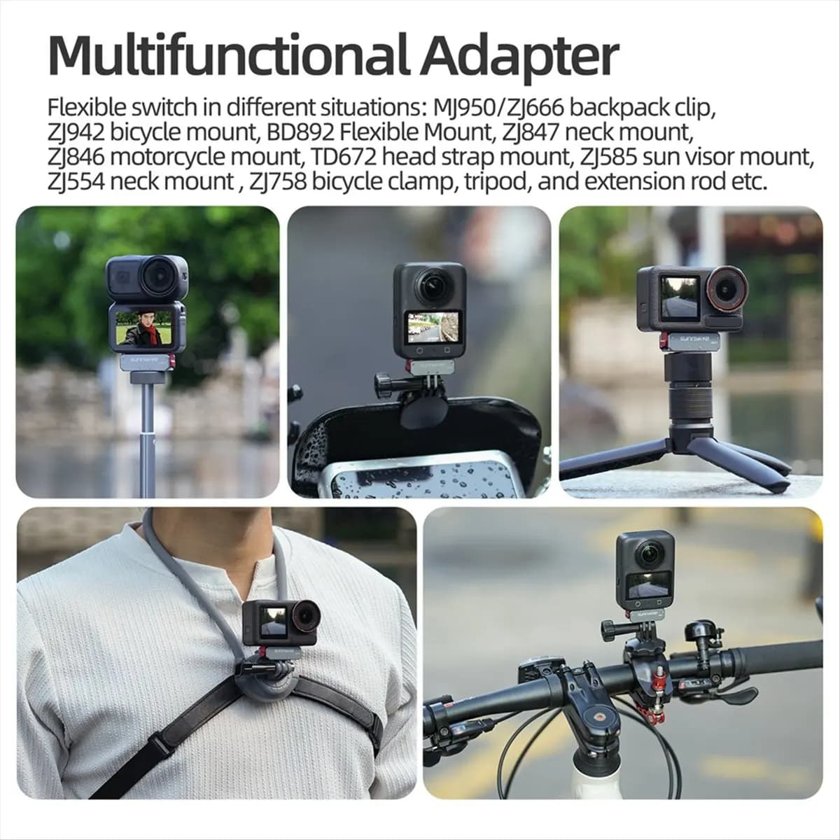 N05R SUNNYLIFE Adattatore Magnetico per DJI Osmo Nano, Base di Montaggio Pieghevole a Sgancio Rapido, Accessori per Treppiede