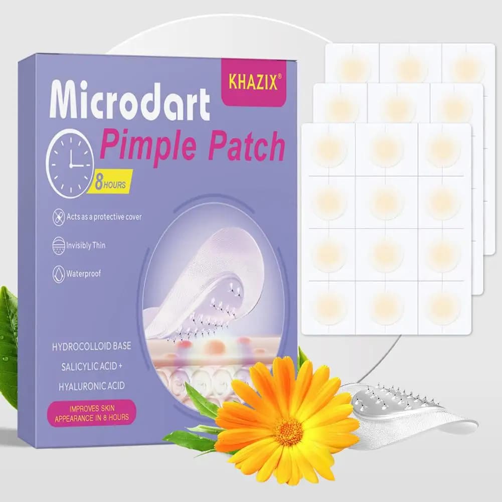 Invisible patches for acne with micro needle, hydrocolloid patches for pimples with tea tree oil for facial veins, imperfections and breakout for skin care
