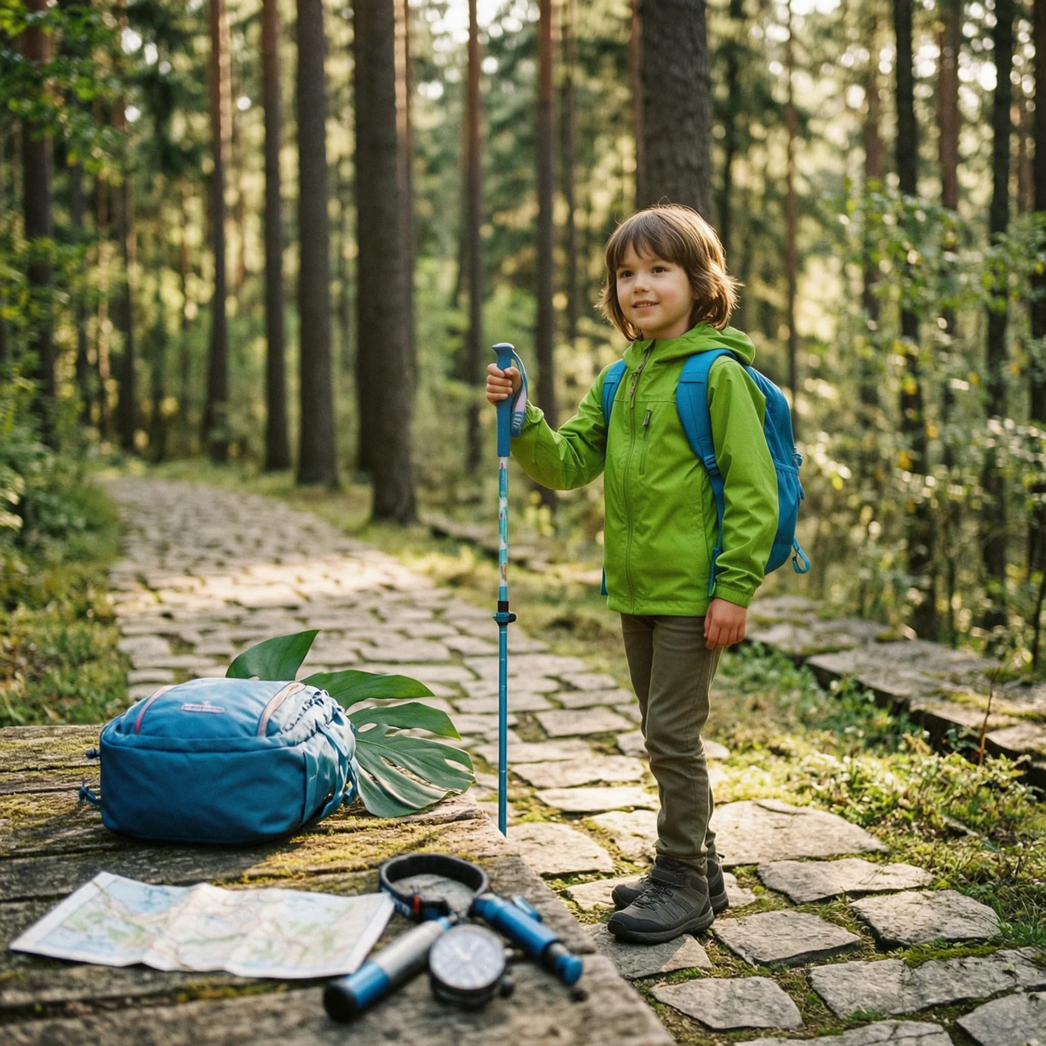 Kids Trekking Pole Ultra Light Child Hiking Pole Hiking Stick Extendable Outdoor Gear Lightweight for Travel