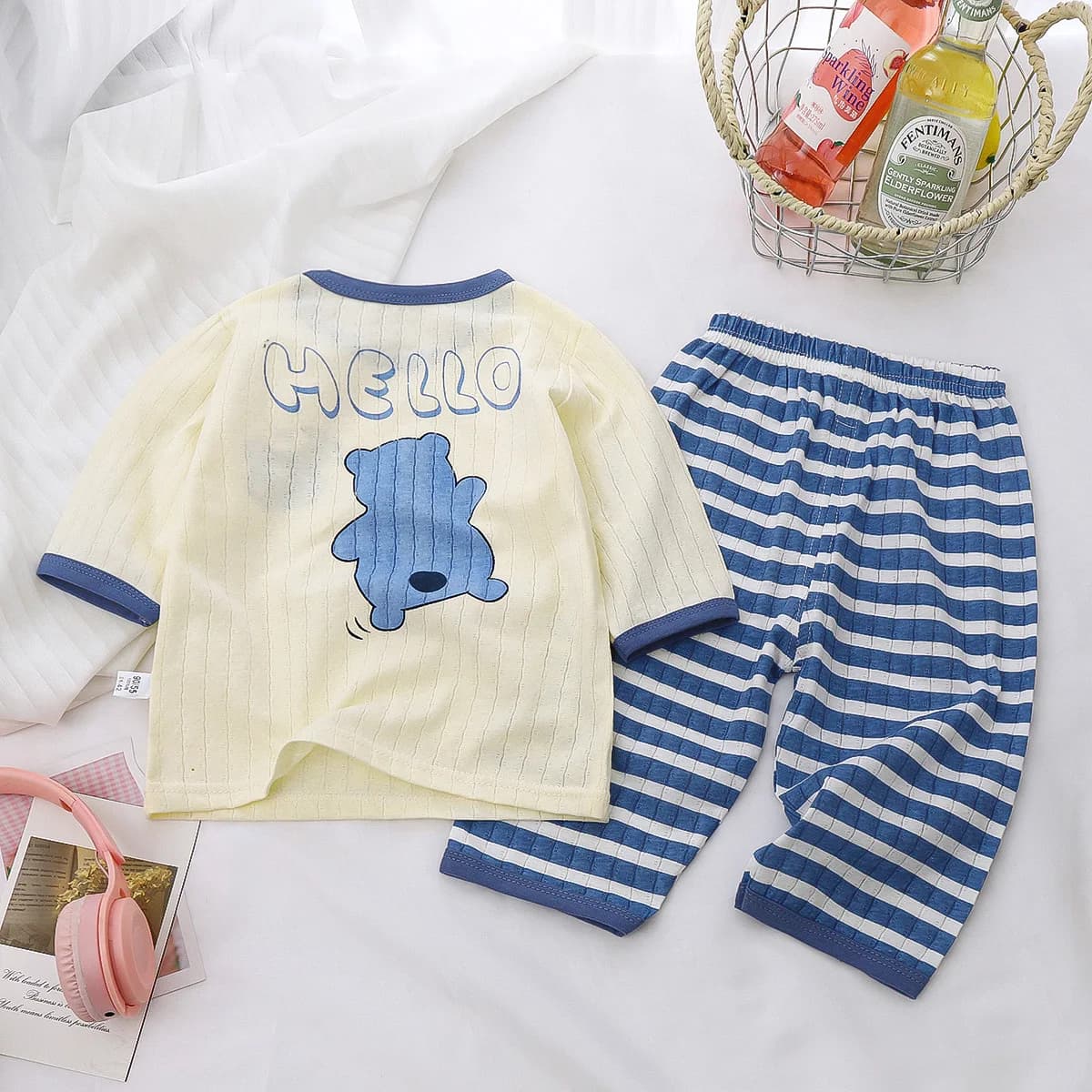 Pigiami per bambini Set Pigiami per bambini in cotone Pigiami per bambini a maniche lunghe per bambini Pigiami per bambini Cartoon Homewear