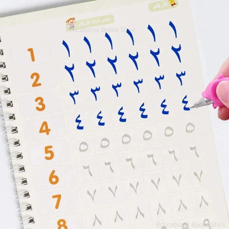 4Books/Set Reusable Arabic Magic Copybook Writing Groove Arabic Alphabet Wordpad for Kids Children Calligraphy Practice Copy