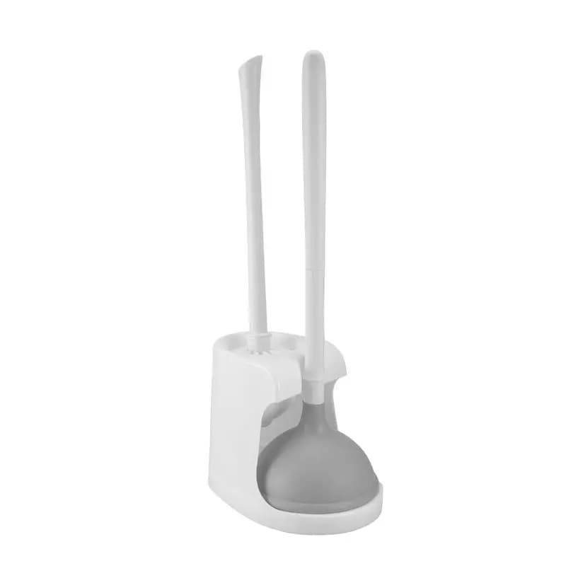 ABSJ-Toilet Plunger And Brush 2-In-1 Toilet Bowl Brush Plunger Set With Holder For Bathroom Cleaning Tools Combo With Stand