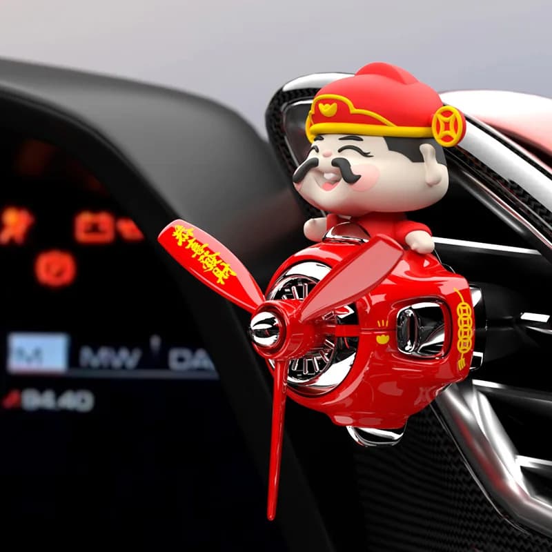 God of Wealth Premium Car Air Outlet Aromatherapy perfume with light fragrance Air conditioner ornament for cars