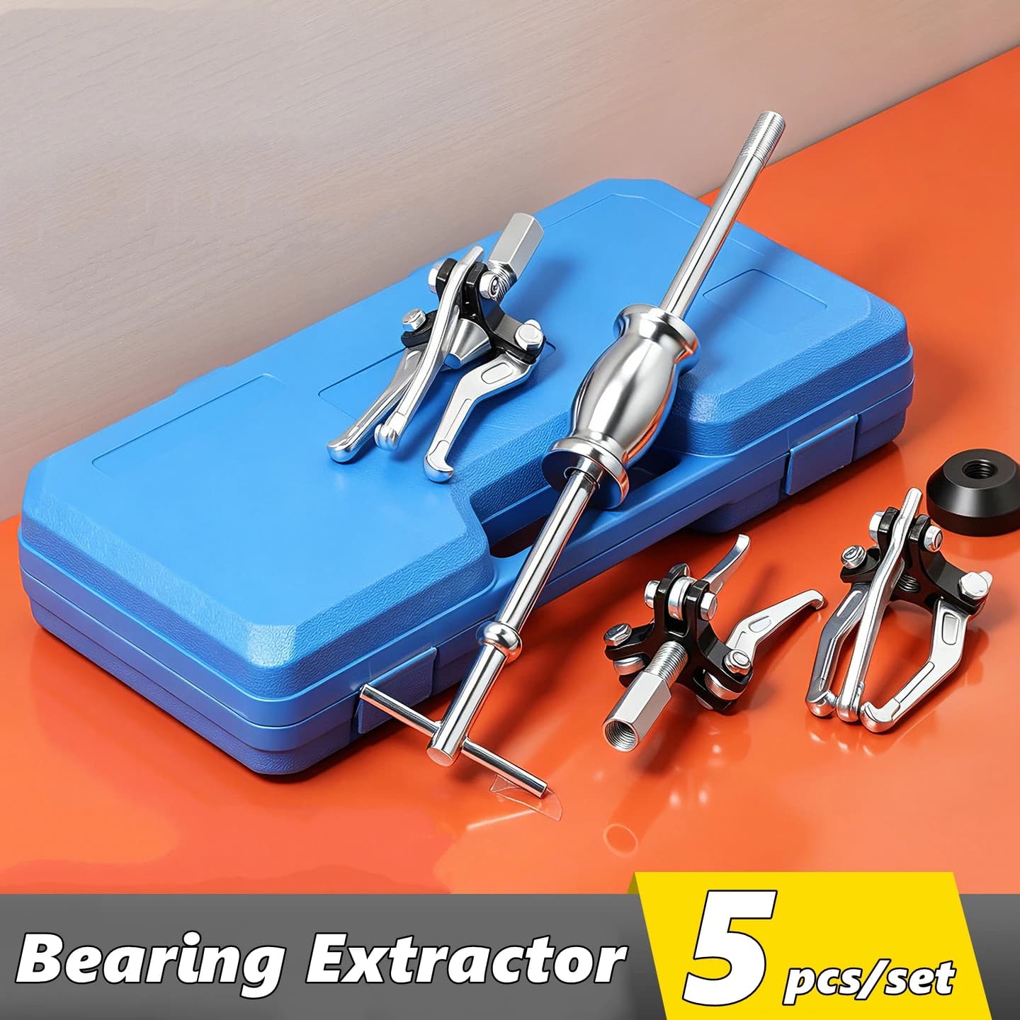 5Pcs Internal External Slide Hammer Puller Set Wheel Axle Bearing Remover Auto Car Front Rear Bearing Extractor Repair Tool
