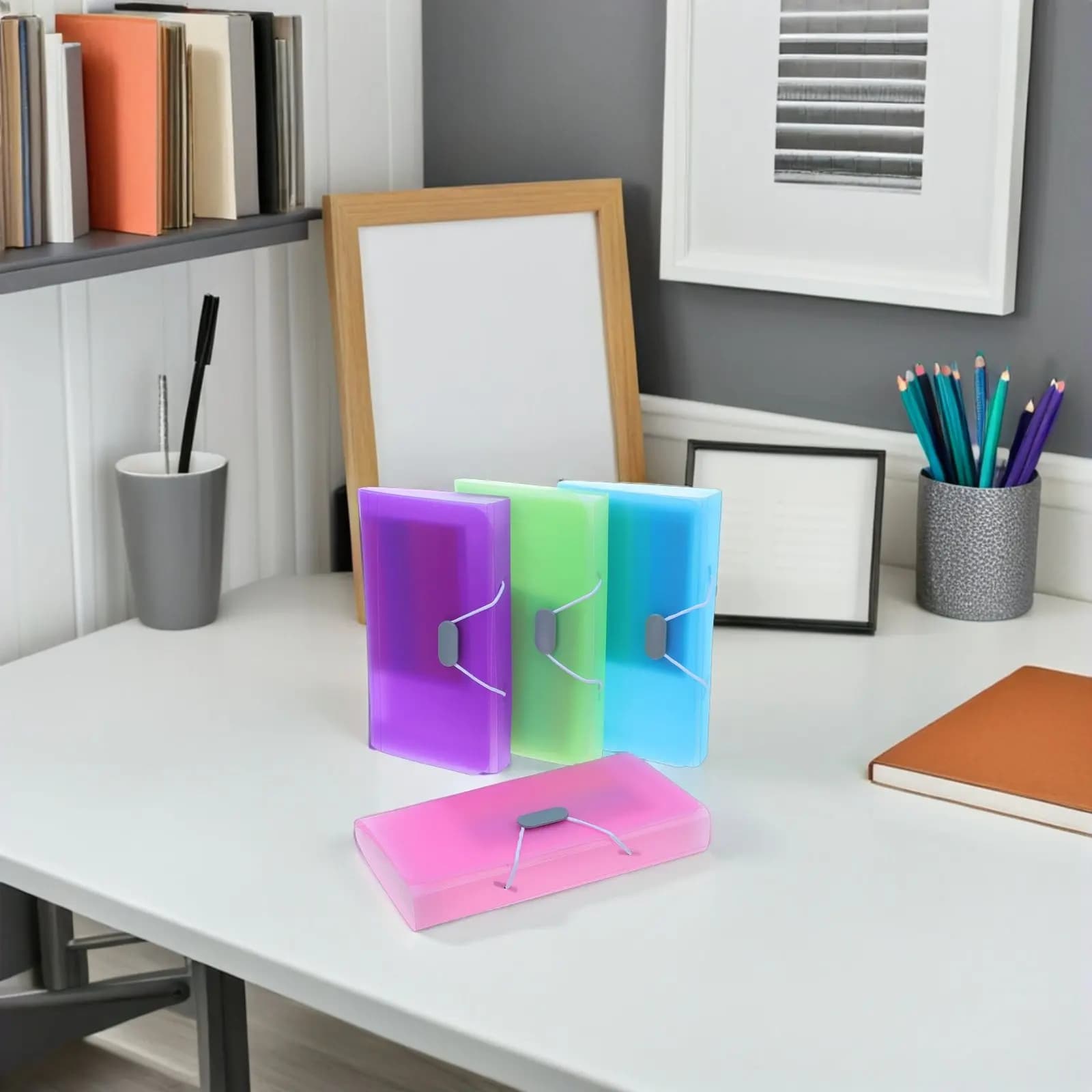 8 Pcs Mini Accordion File Organizer Daily Document Binder Folder Portable A6 Paperwork Wallet Pp According For Office Use