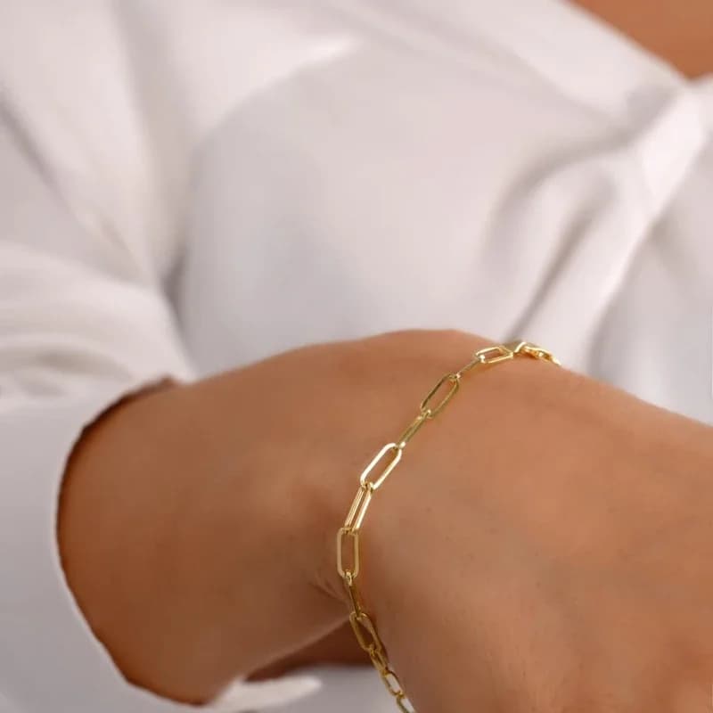 Piccolo braccialetto con graffetta 15/18cm di lunghezza Link graffetta bracciali donna No appannamento No Fade Jewelry accessori classici per ragazze