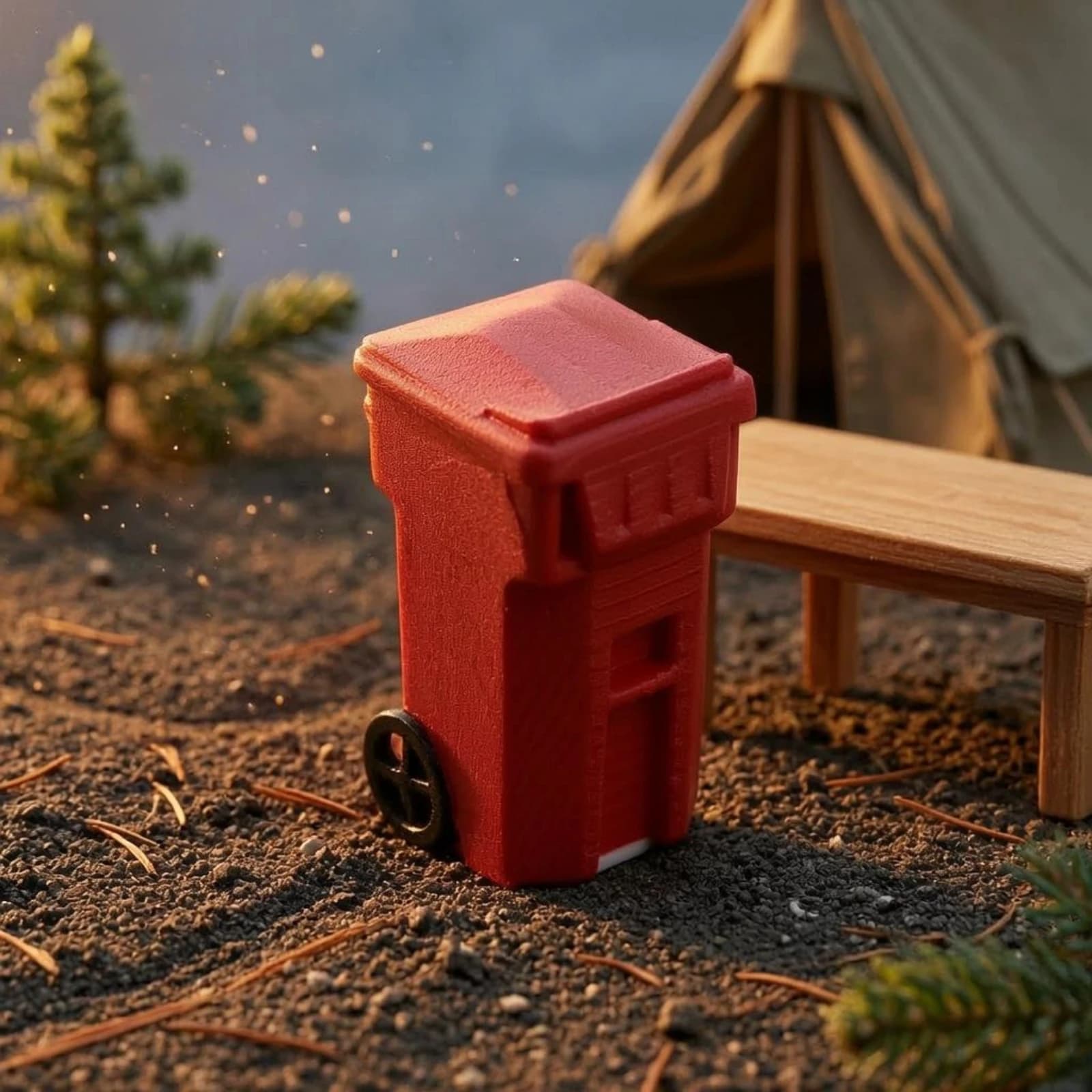 Mini Trash Bin 1:64 Scale Miniature Scene Trash Bin Mini Waste Container Molded Lid Model Accessory Scene Decoration