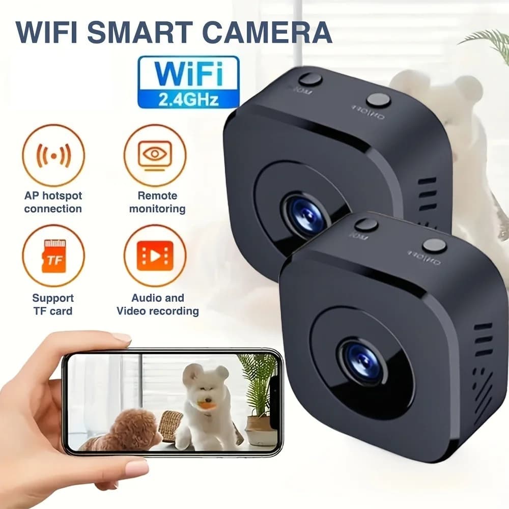 Mini Telecamera WiFi 2.4G Wireless per Sicurezza e Protezione, Monitoraggio Remoto, Sorveglianza Audio-Video per Interni, Dispositivo Intelligente