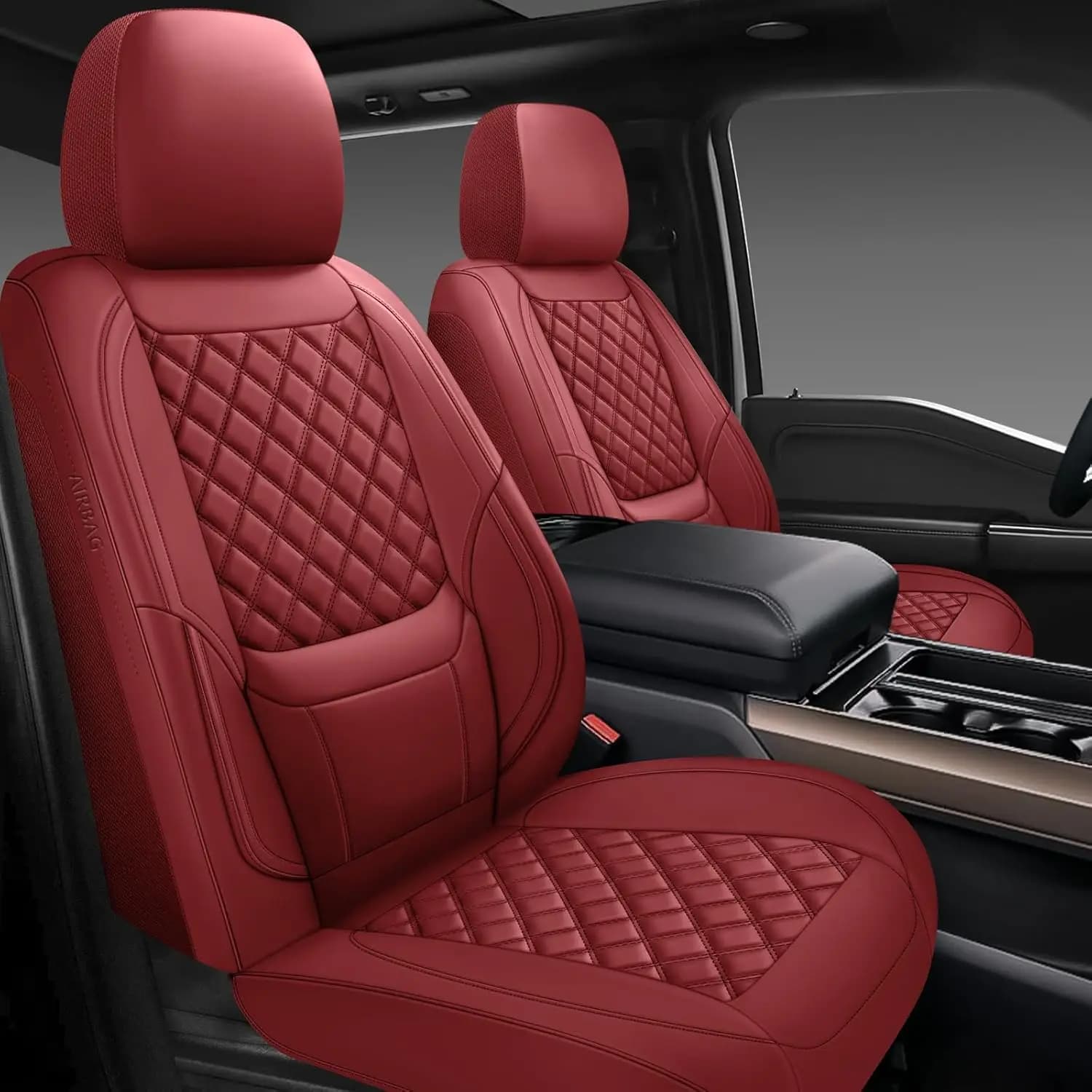 Coprisedili Universali in Ecopelle, Set Completo, Impermeabili, Compatibili con Airbag per Auto, SUV, Camion e Berlina
