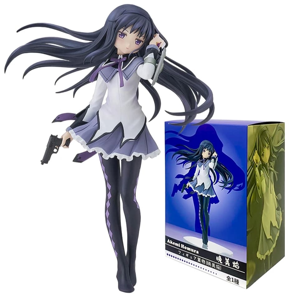 Anime Puella Magi Madoka Magica Figura 17 cm Akemi Homura Action Figural Modello in PVC Decorazione Kawaii Bambola Giocattolo per bambini Regalo di Natale