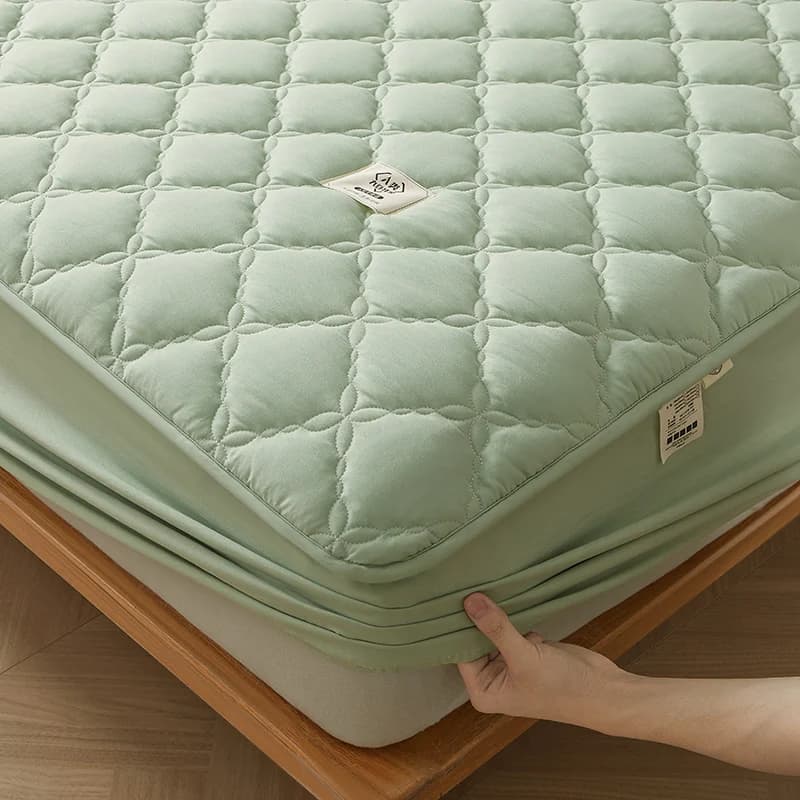 Bed linen Thick cotton blanket Soy microfiber padding Bed linen Elastic corners Protection for Queen King Size mattress