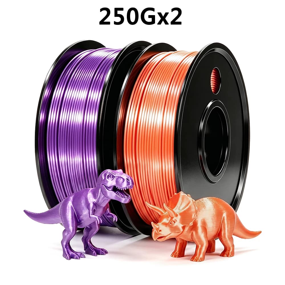 250gx2 3D Printer Filament PLA Silk Orange 3D Printing Material 1.75mm Silk Purple filament vacuum packaging