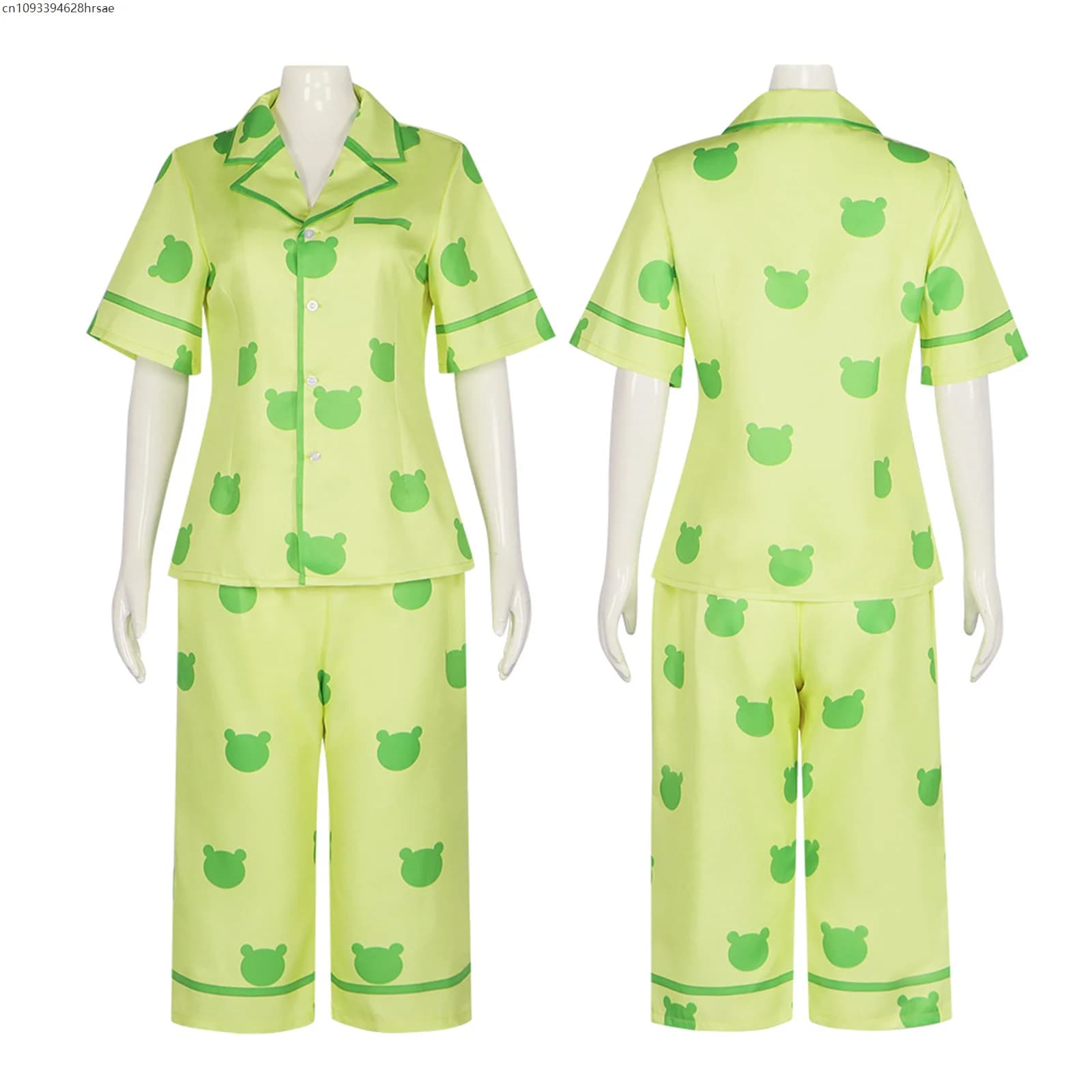 Anime Cosplay Costume Women Cute Green Frog Pajamas Outfit Halloween Role Play Uniform Suit 2025