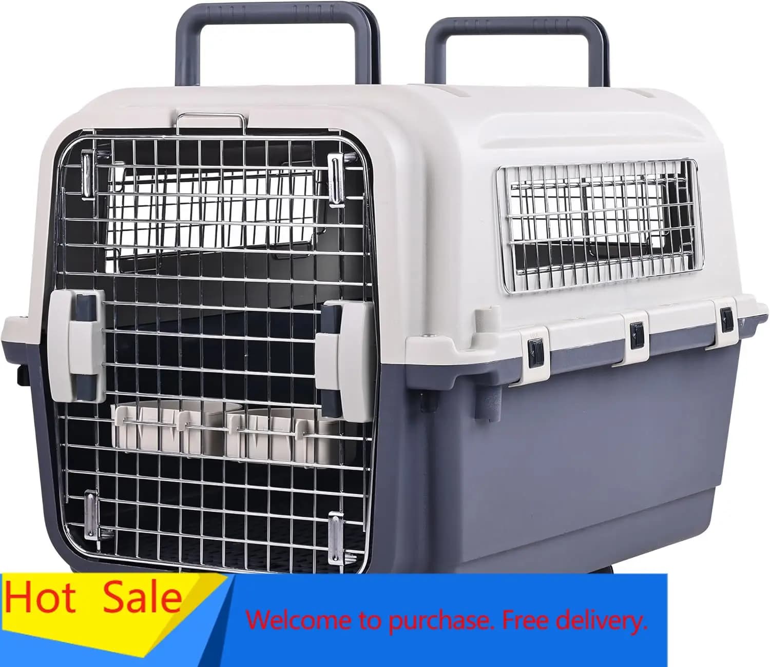 Trasportini in Plastica, Gabbia per Cani in Plastica, Trasportino Approvato dalle Compagnie Aeree per Cani e Gatti per Viaggi Prolungati, M