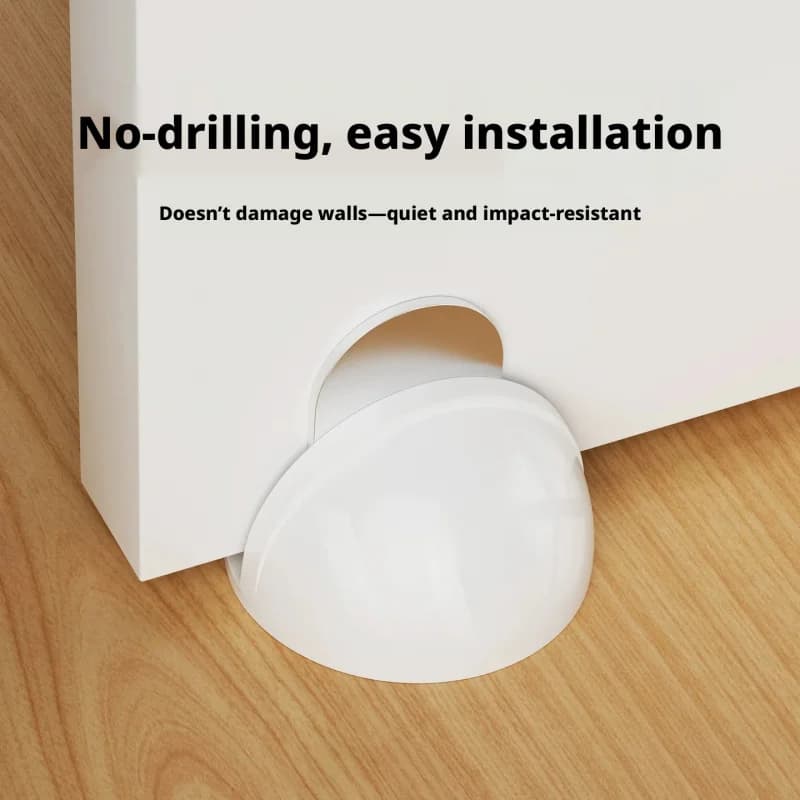 Strong Magnetic Door Stopper No Drill Silicone Windproof Floor Mount Doorstop for Glass Bedroom Door Silent Wall Protector 2Pcs