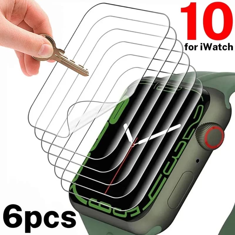6/4/2Pcs HD pellicola salvaschermo trasparente per iWatch Series 10 42/46mm Series 9 41/45mm pellicole per orologi flessibili in TPU per Apple Watch S10 9