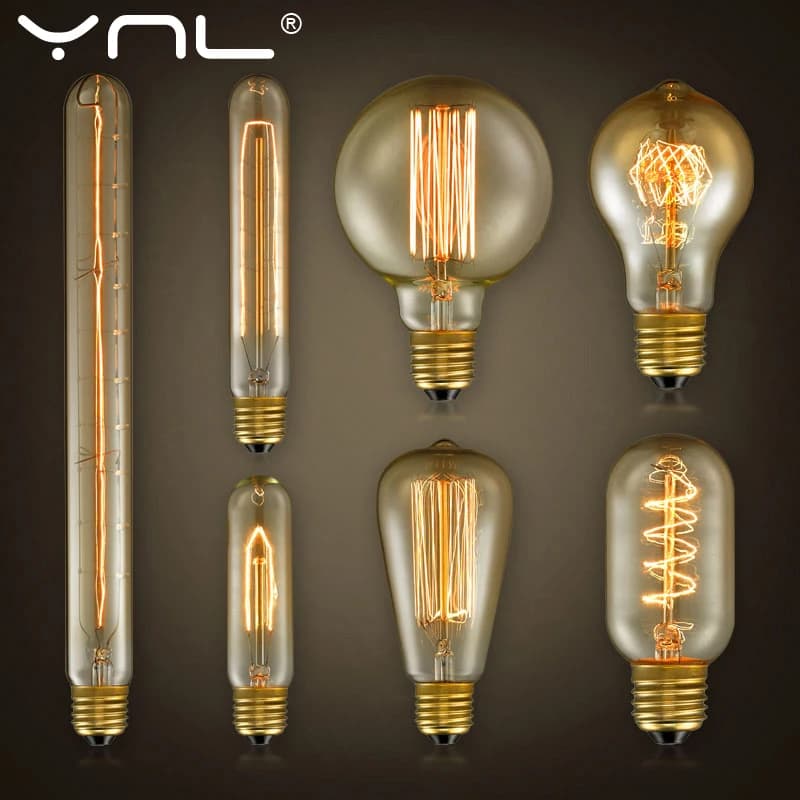 Edison Bulb Dimmable Retro E27 220V 40W, Vintage Incandescent Lamp, Home Decoration