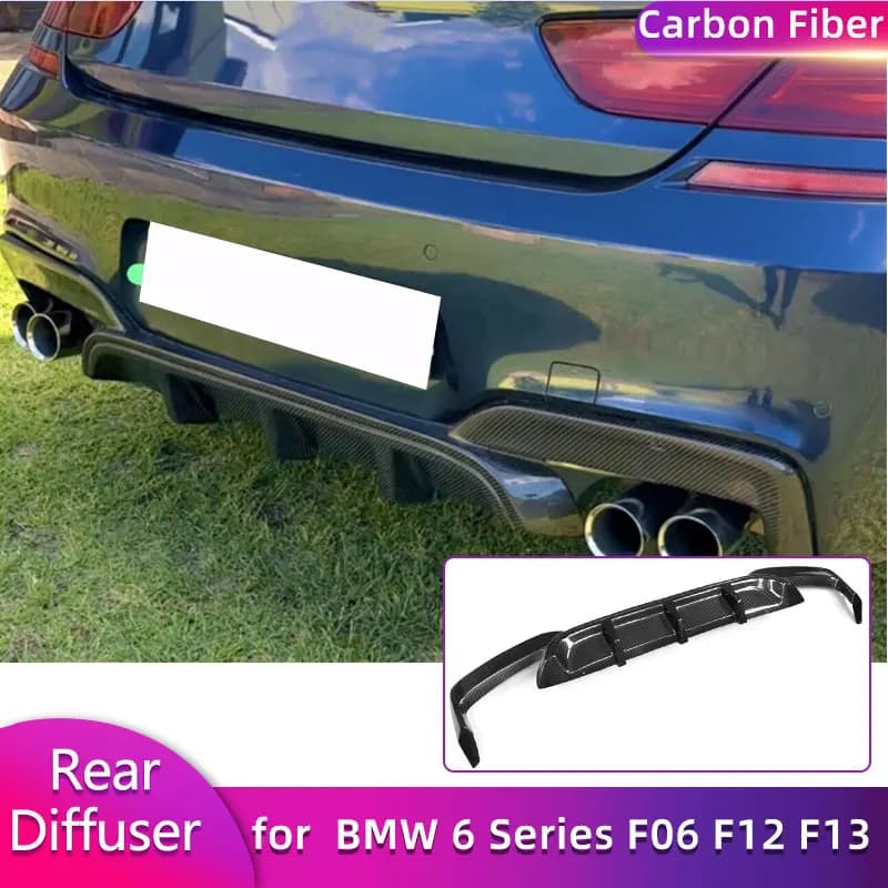 Carbon Fiber Car Rear Bumper Diffuser Lip Spoiler for BMW 6 Series F06 F12 F13 M-Sport M6 2013-2016 Rear Apron Lip Body Kit FRP