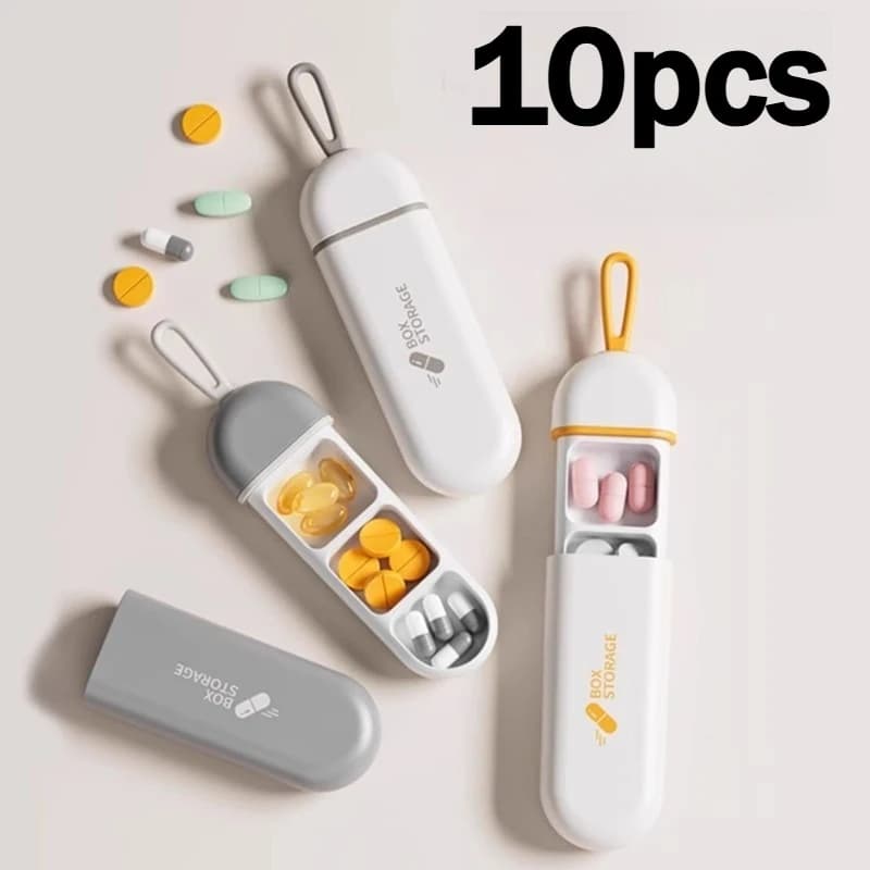 Organizzatore Portatile per Pillole a Tre Pasti al Giorno per Medicinali, Integratori, Vitamine e Olio di Pesce, Custodia Compatta per Uso Quotidiano