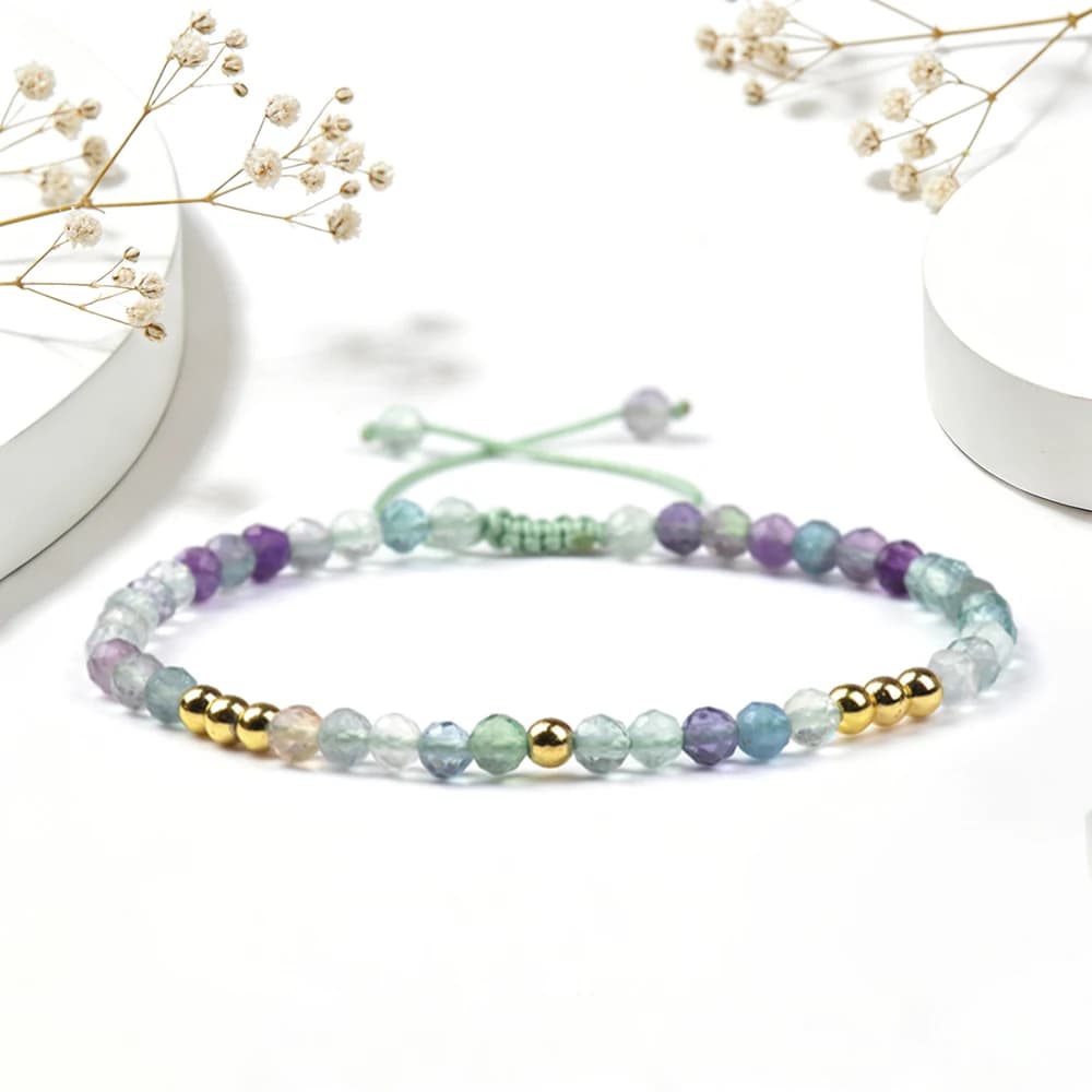 4mm Natural Stone Carnelian Apatite Labradorite and Brass Beads Braided Adjustable Bracelet for Women Men Daily Wear Jewelry