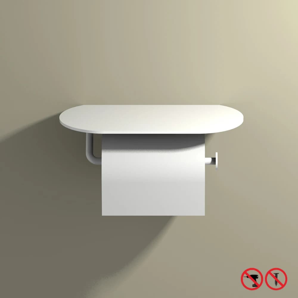 Portarotolo di carta da bagno portarotolo di carta igienica in alluminio appendiabiti di carta con nastro da 3M supporto brillante Hardware di perforazione gratuito