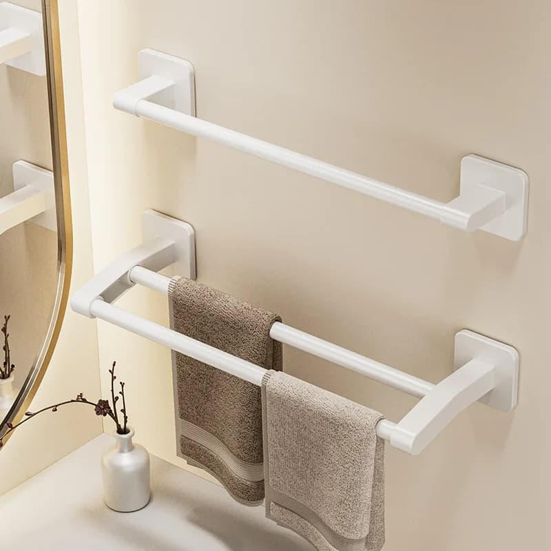 Autoadesiva Casa Bagno Portasciugamani Senza perforazione Wall Mount Mensola per asciugamani Accessori Cucina Bagno Appendiabiti